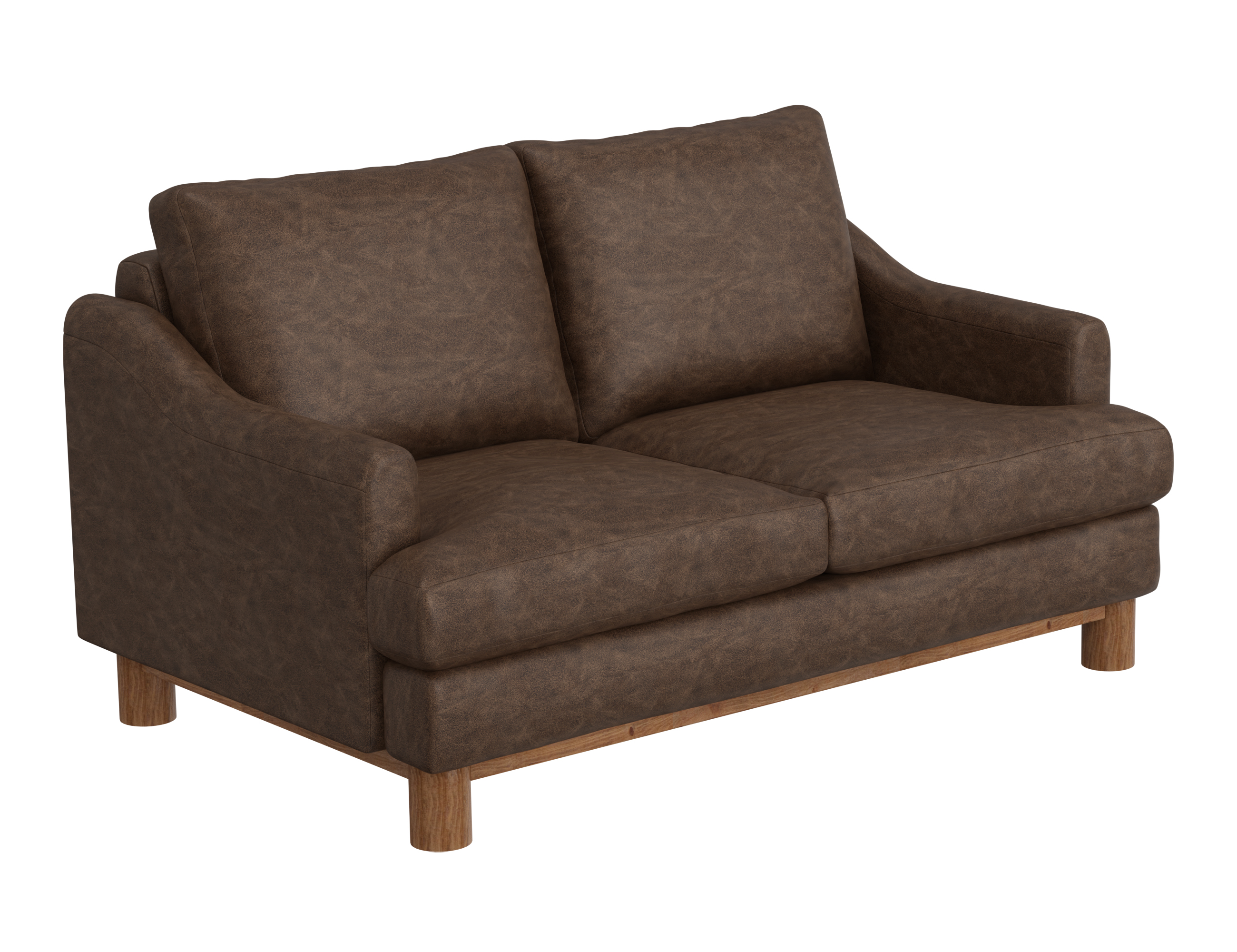 IFD Olimpia Chocolate Brown Wooden Frame and Base Loveseat