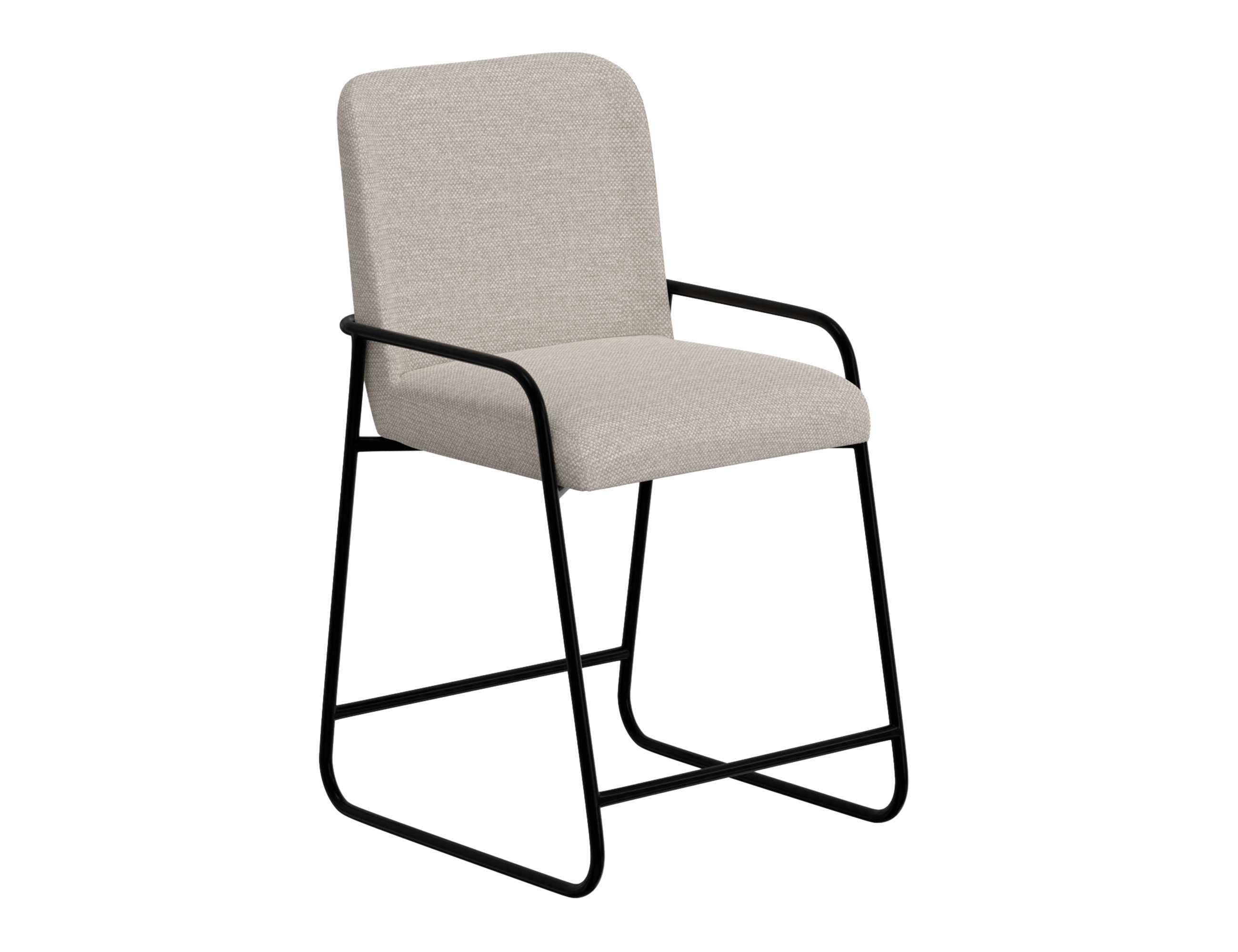 IFD Seating Agreeable Gray Wooden Frame Metal Base 24 Inch Barstool