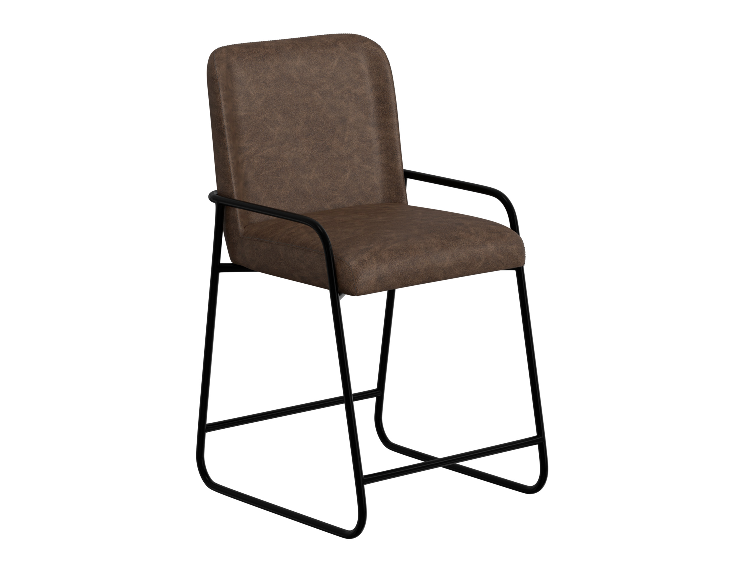 IFD Seating Chocolate Brown Wooden Frame Metal Base 24 Inch Barstool