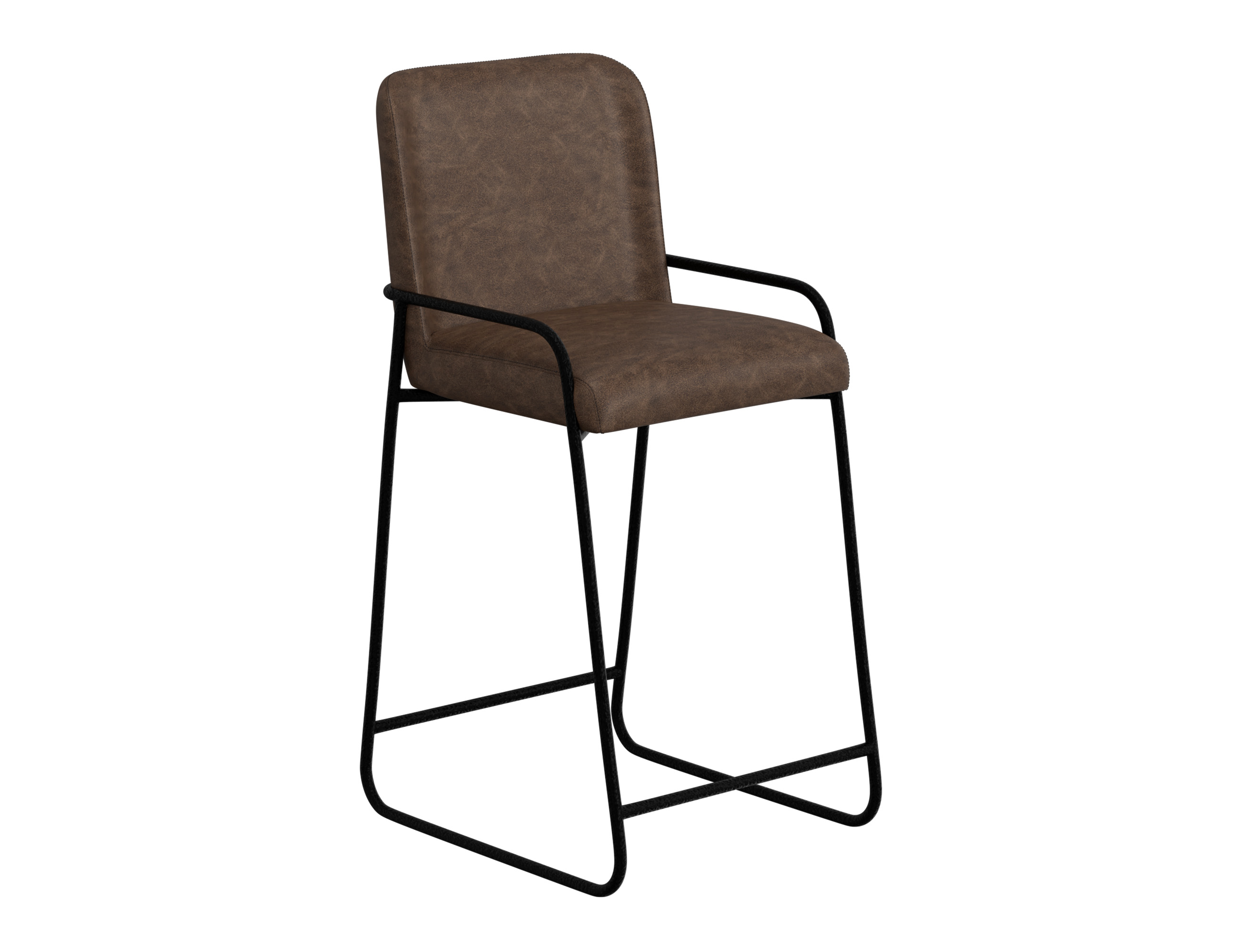 IFD Seating Chocolate Brown Wooden Frame Metal Base 30 Inch Barstool