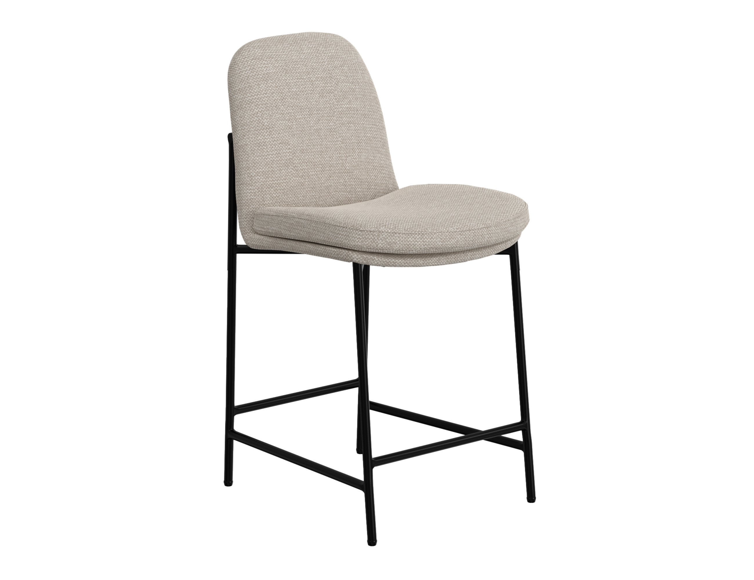 IFD Seating Agreeable Gray Wooden Frame Metal Base 24 Inch Upholstered Bars...