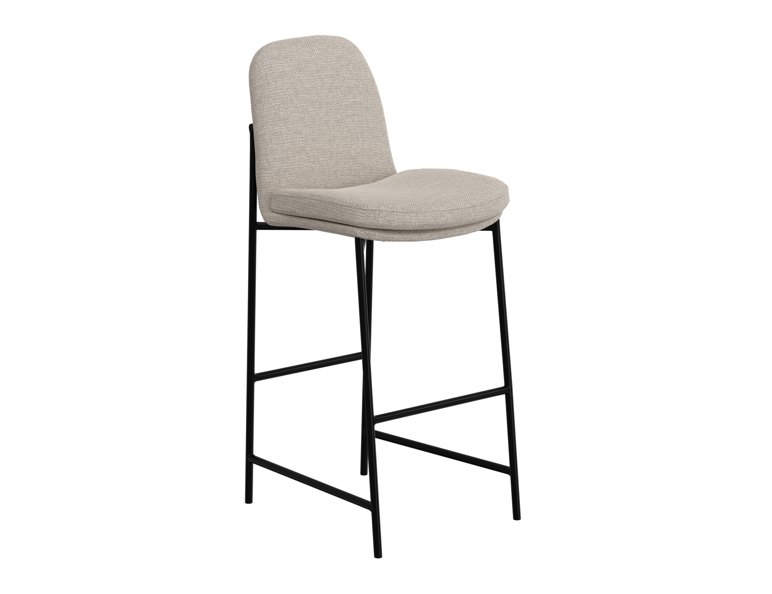 IFD Seating Agreeable Gray Wooden Frame Metal Base 30 Inch Upholstered Bars...