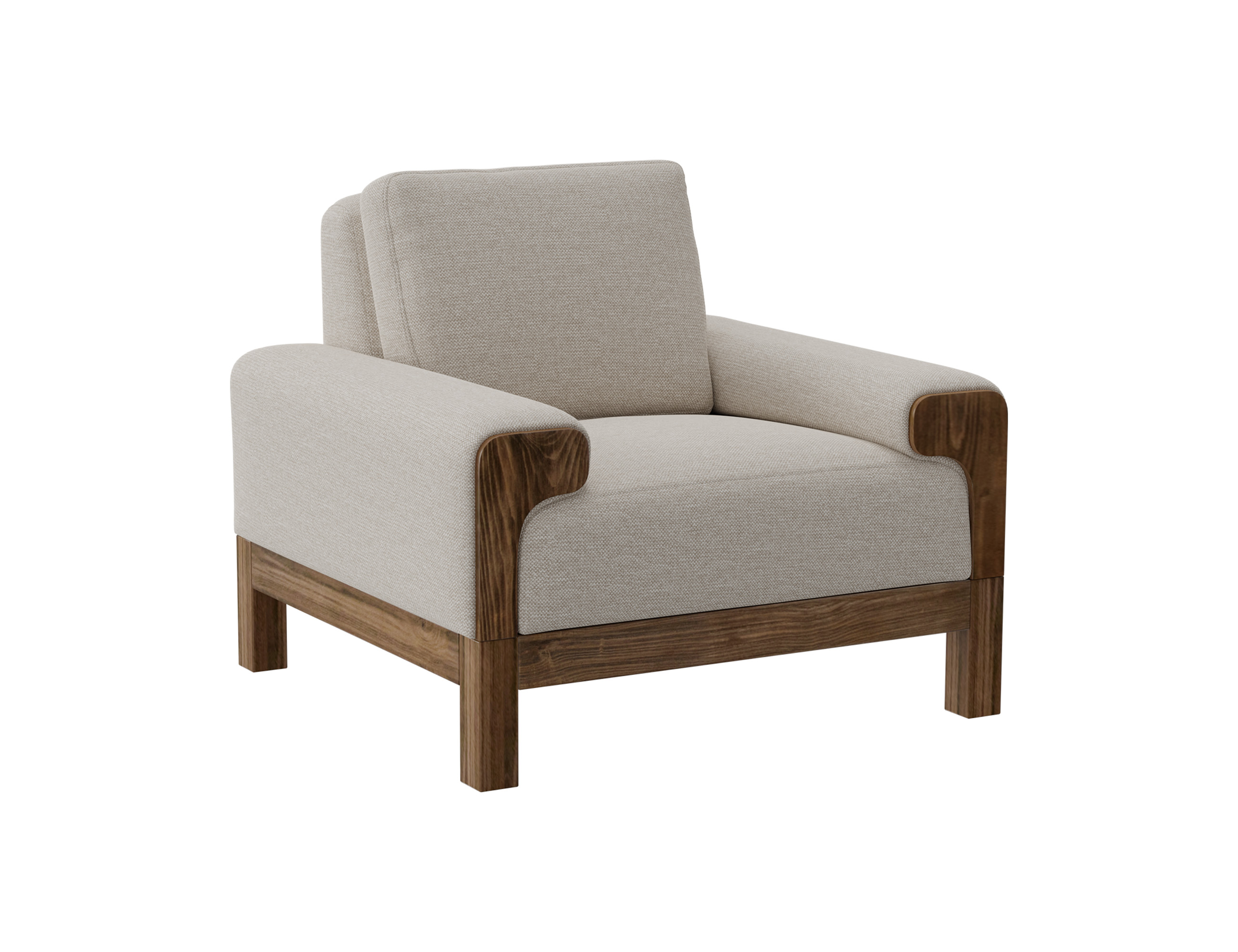 Wooden Frame & Base, Armchair