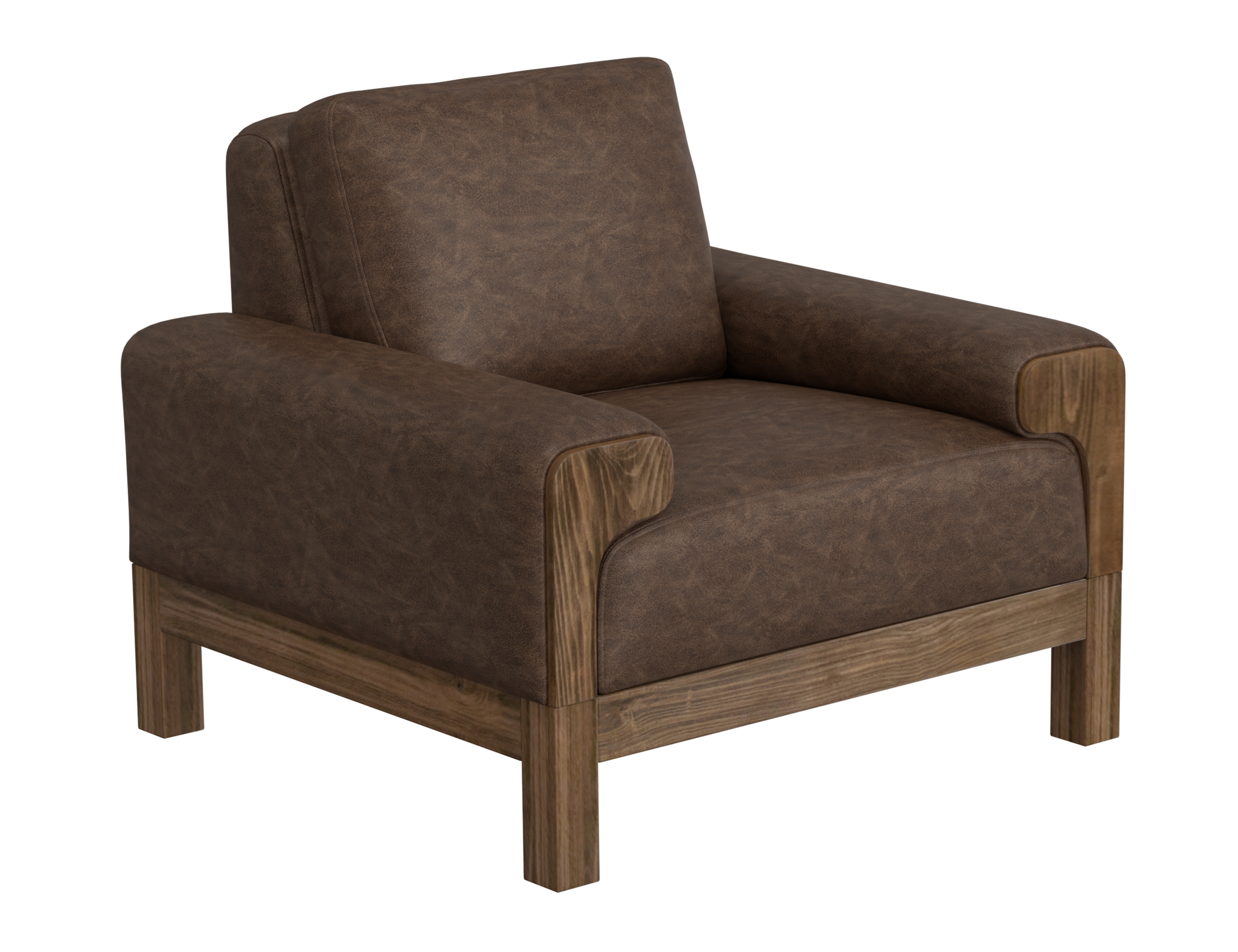 Wooden Frame & Base, Armchair