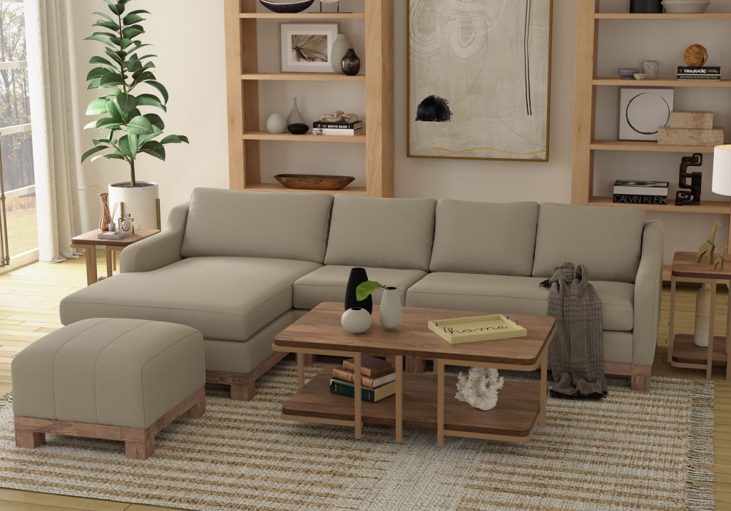IFD Samba Almond Gray 4pc Sectional