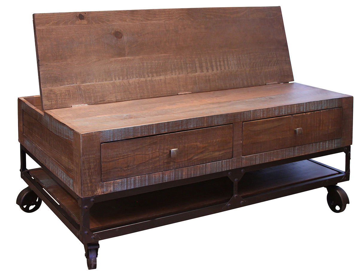 IFD Urban Brown Golden 3pc Coffee Table Set