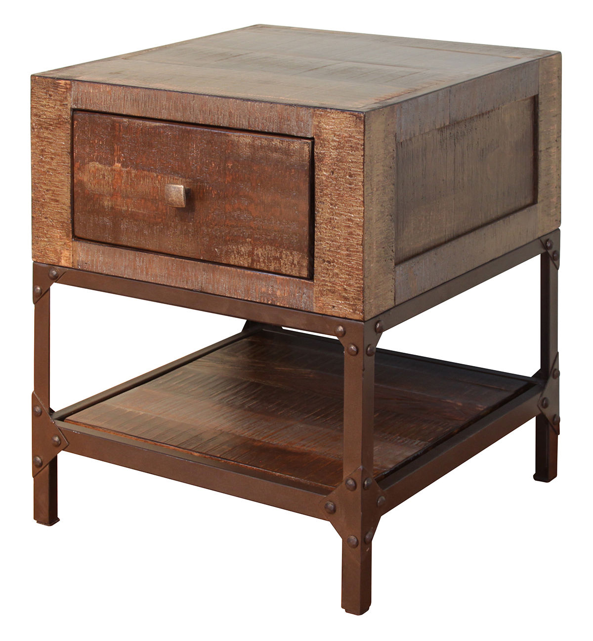 IFD Urban Brown Golden Undertones End Table