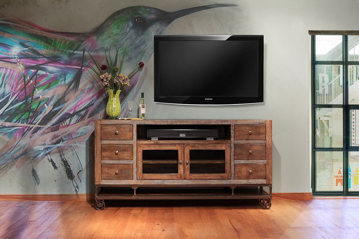 IFD Urban Brown Golden Undertones 76 Inch TV Stand