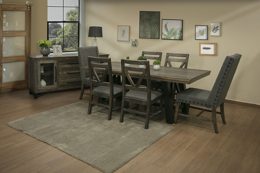 IFD Loft Brown 7pc Dining Room Set