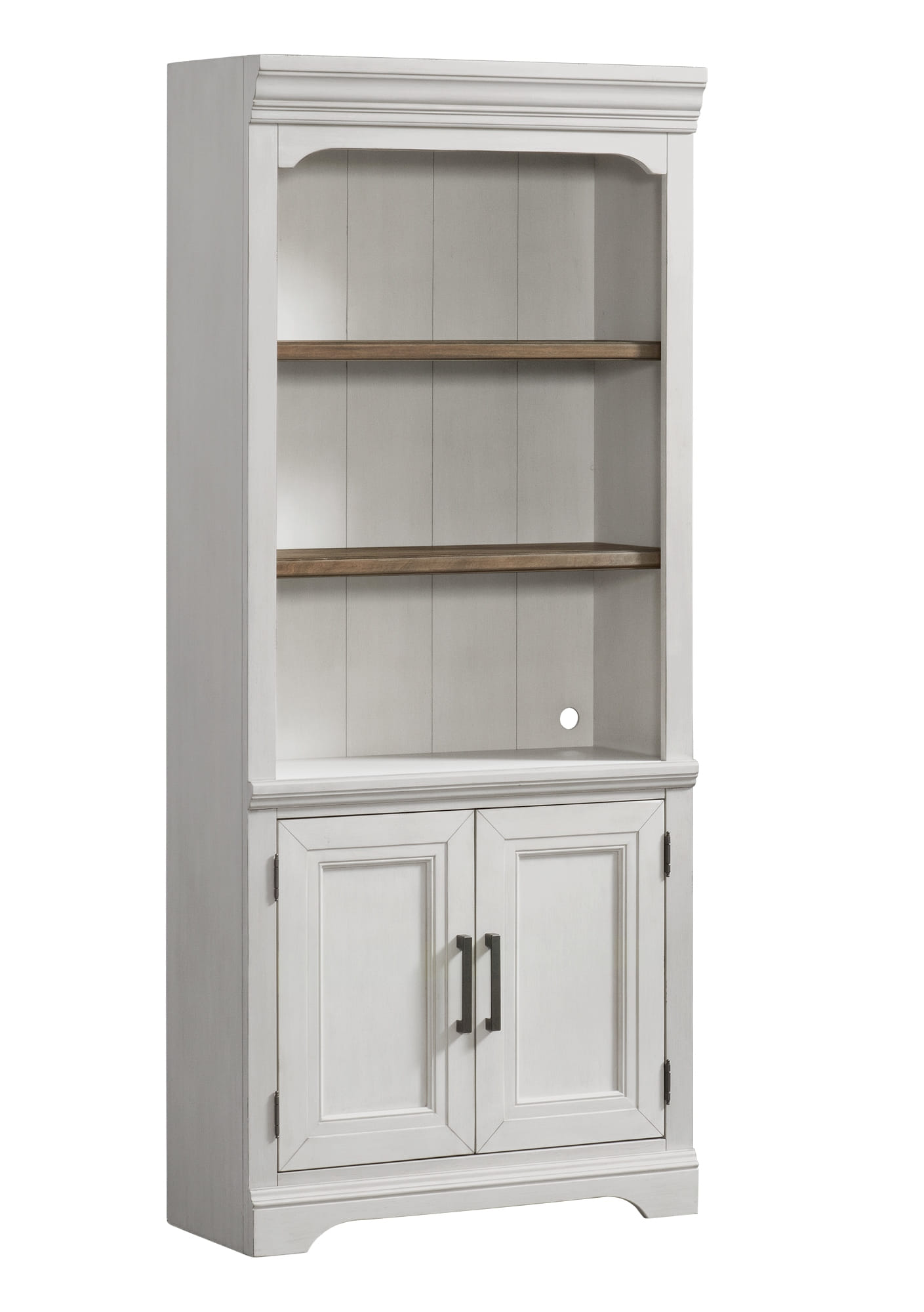 Intercon Drake Rustic White French Oak Bookcase with Door