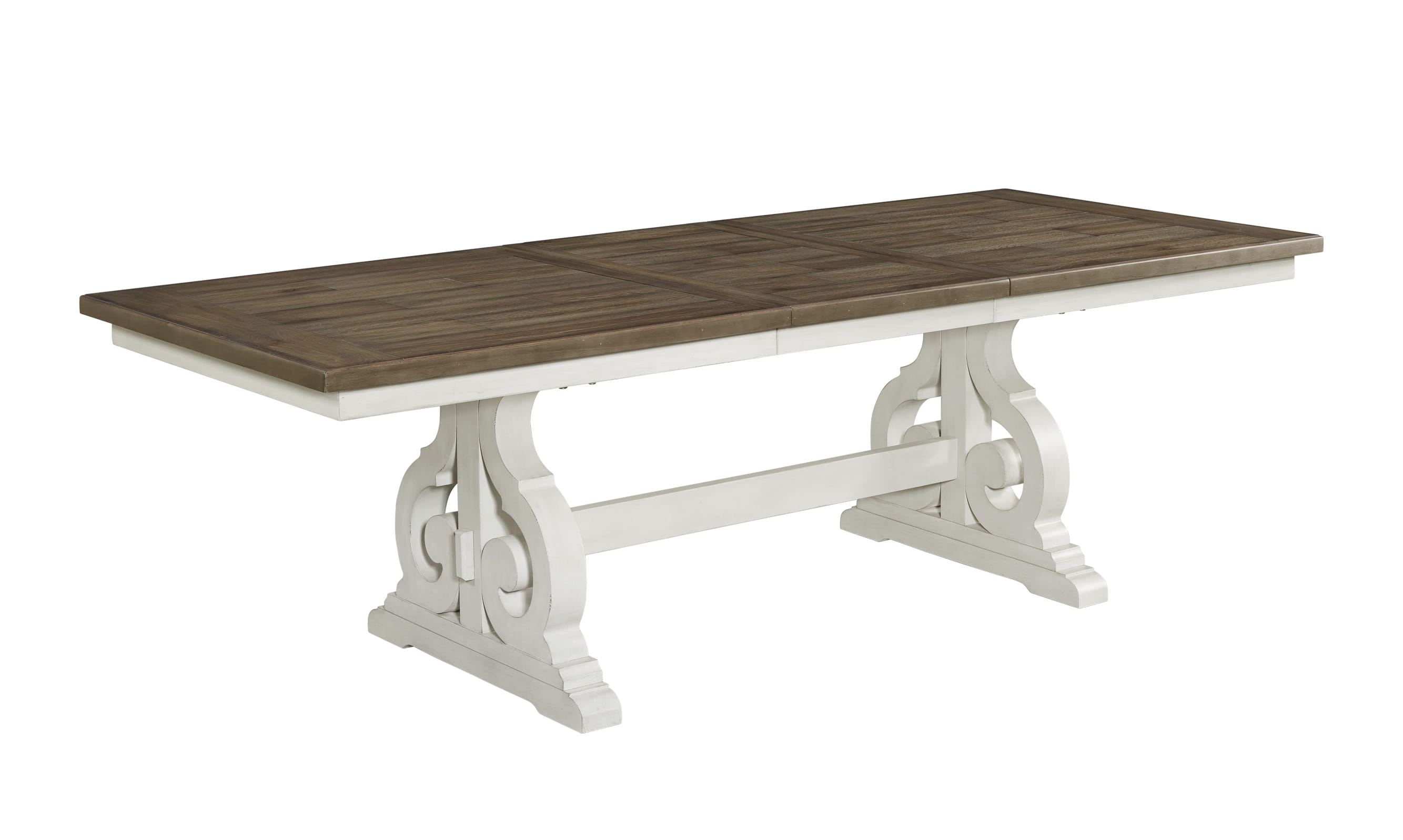 Intercon Drake Rustic White French Oak Trestle Table