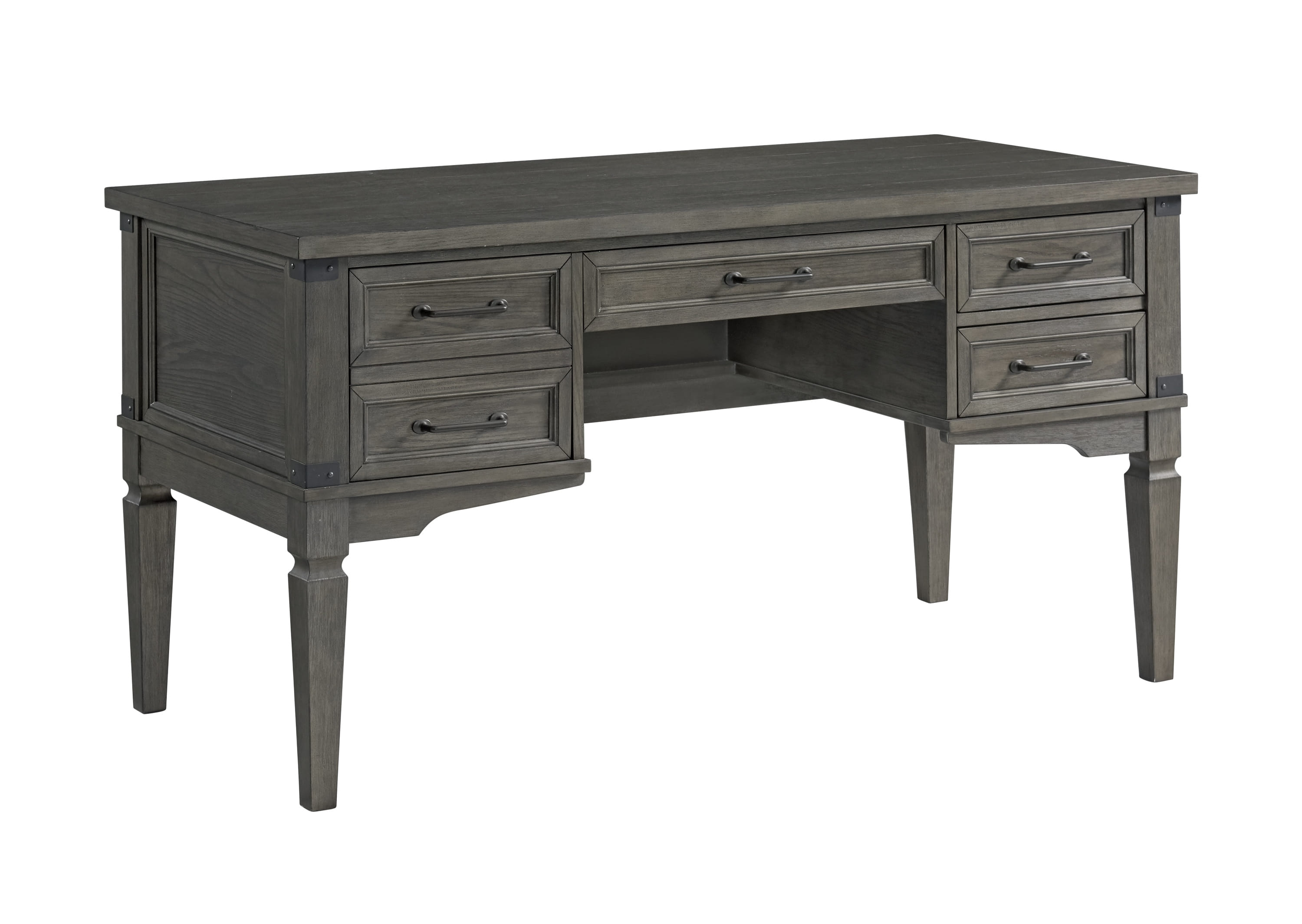 Intercon Foundry Brushed Pewter Half Ped Desk