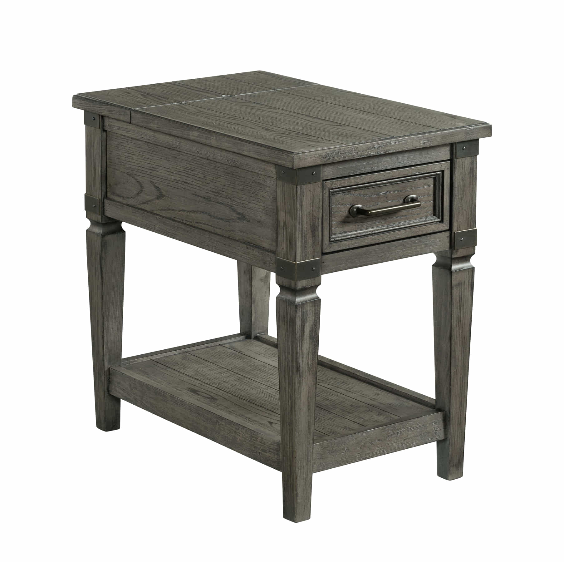 Intercon Foundry Brushed Pewter Chairside Table