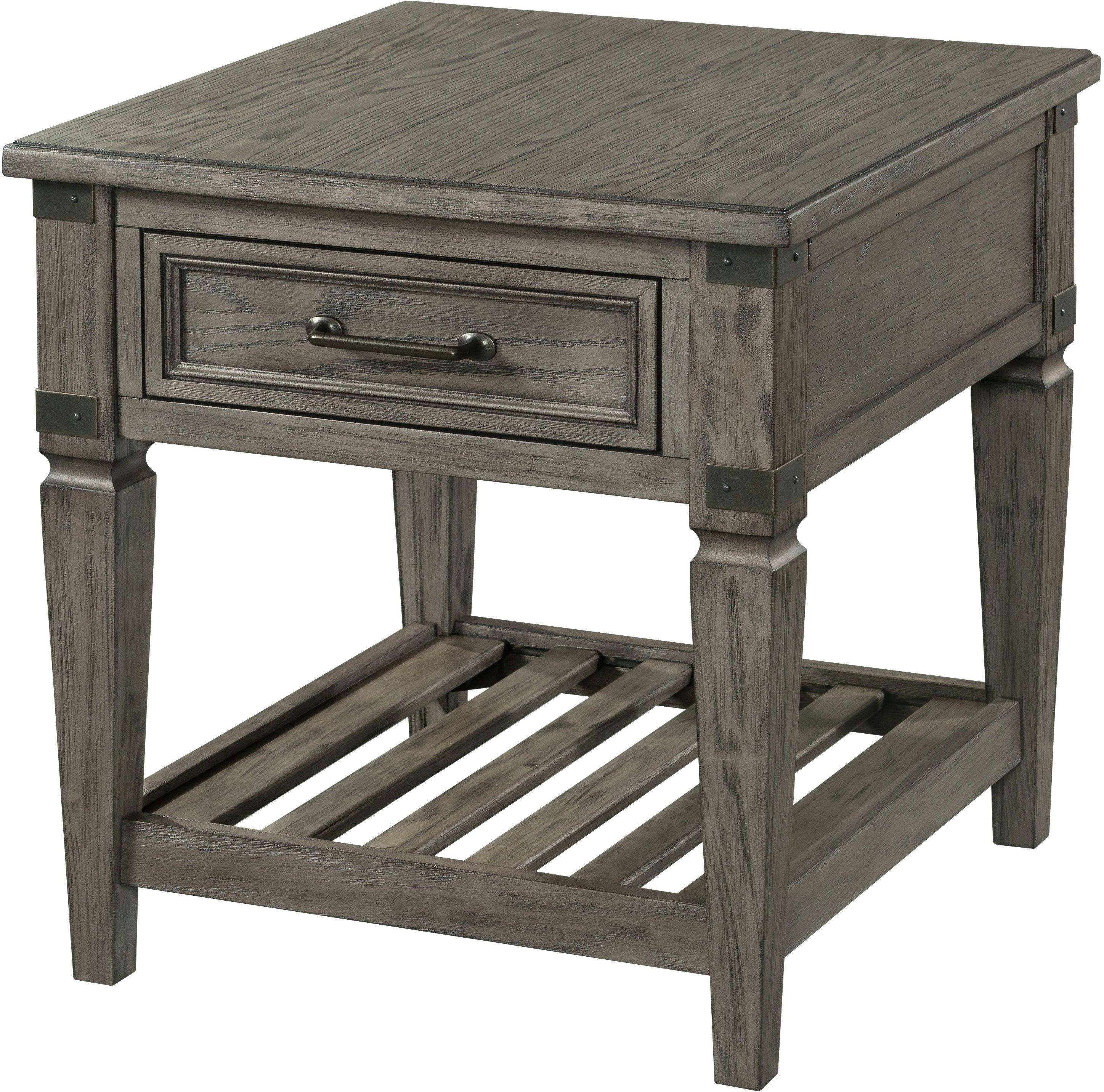 Intercon Foundry Brushed Pewter End Table