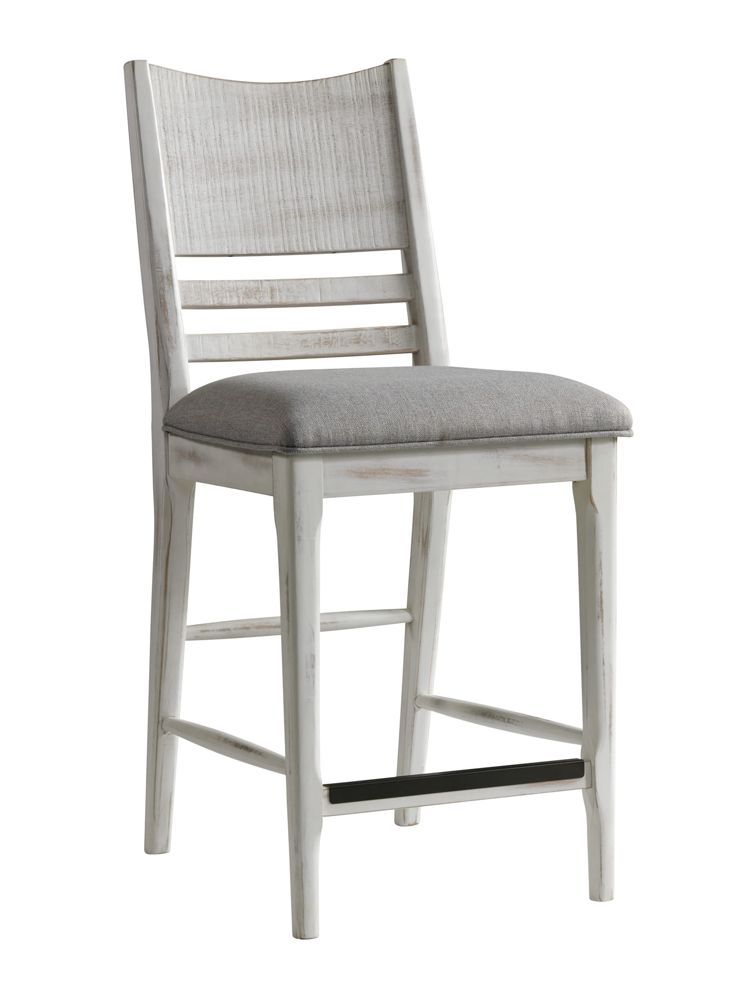 2 Intercon Modern Rustic Weathered White Panel Back Bar Stools