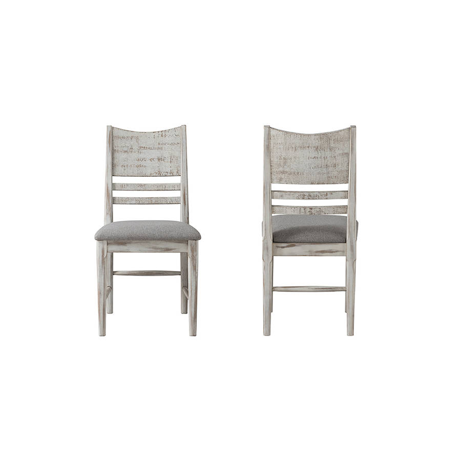 2 Intercon Modern Rustic Weathered White Panel Back Side Chairs