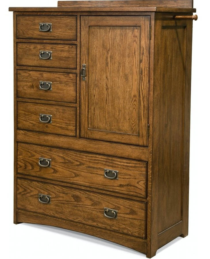 Intercon Oak Park Mission 6 Drawer Chest with Door