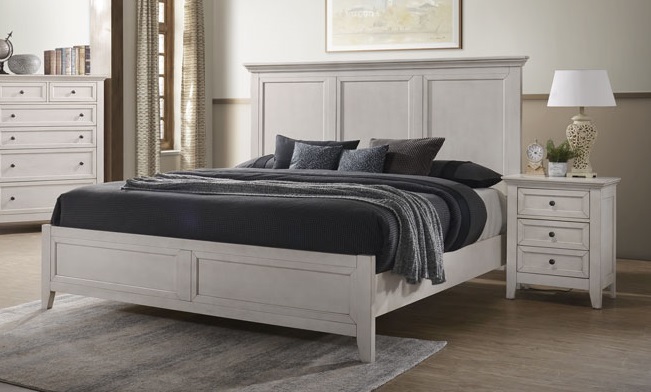 Intercon San Mateo White 2pc Bedroom Set with Queen Panel Bed