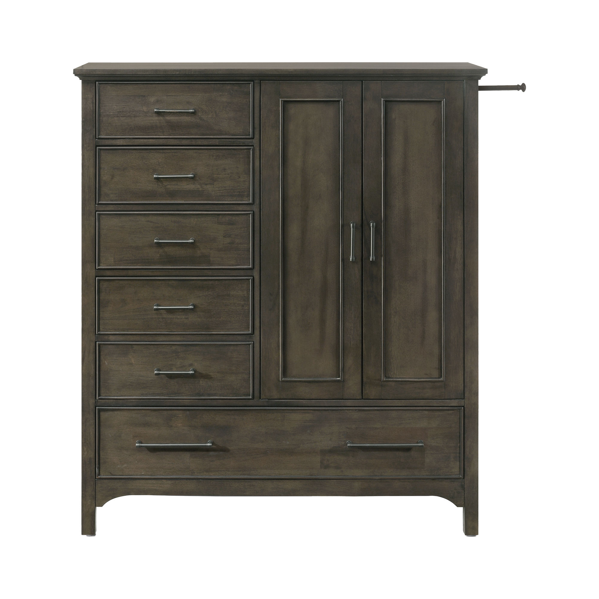Intercon Hawthorne Brushed Charcoal 6 Drawer Gentlemans Chest