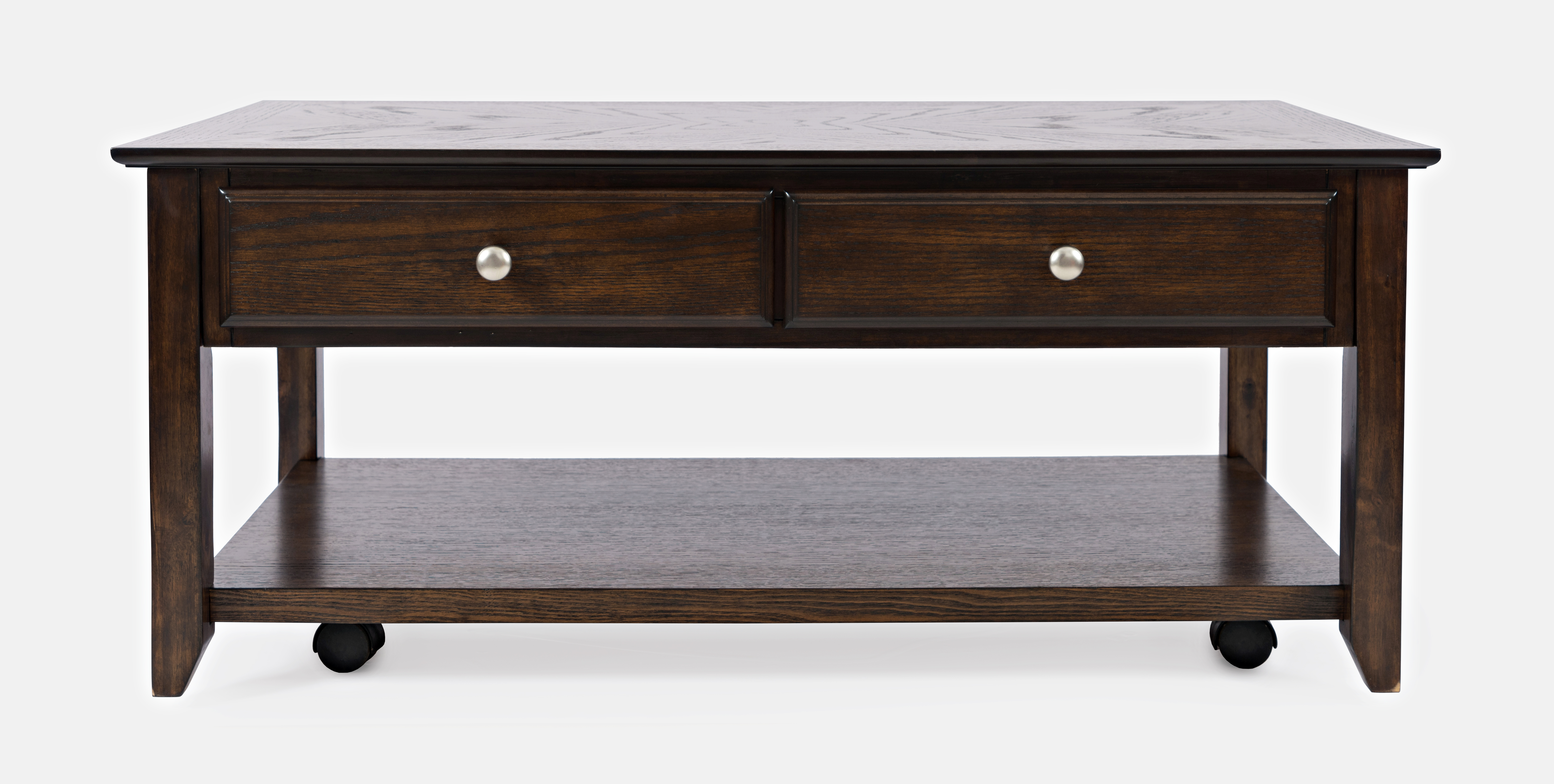 Jofran Furniture Modern Espresso Brown Four Drawers Coffee Table