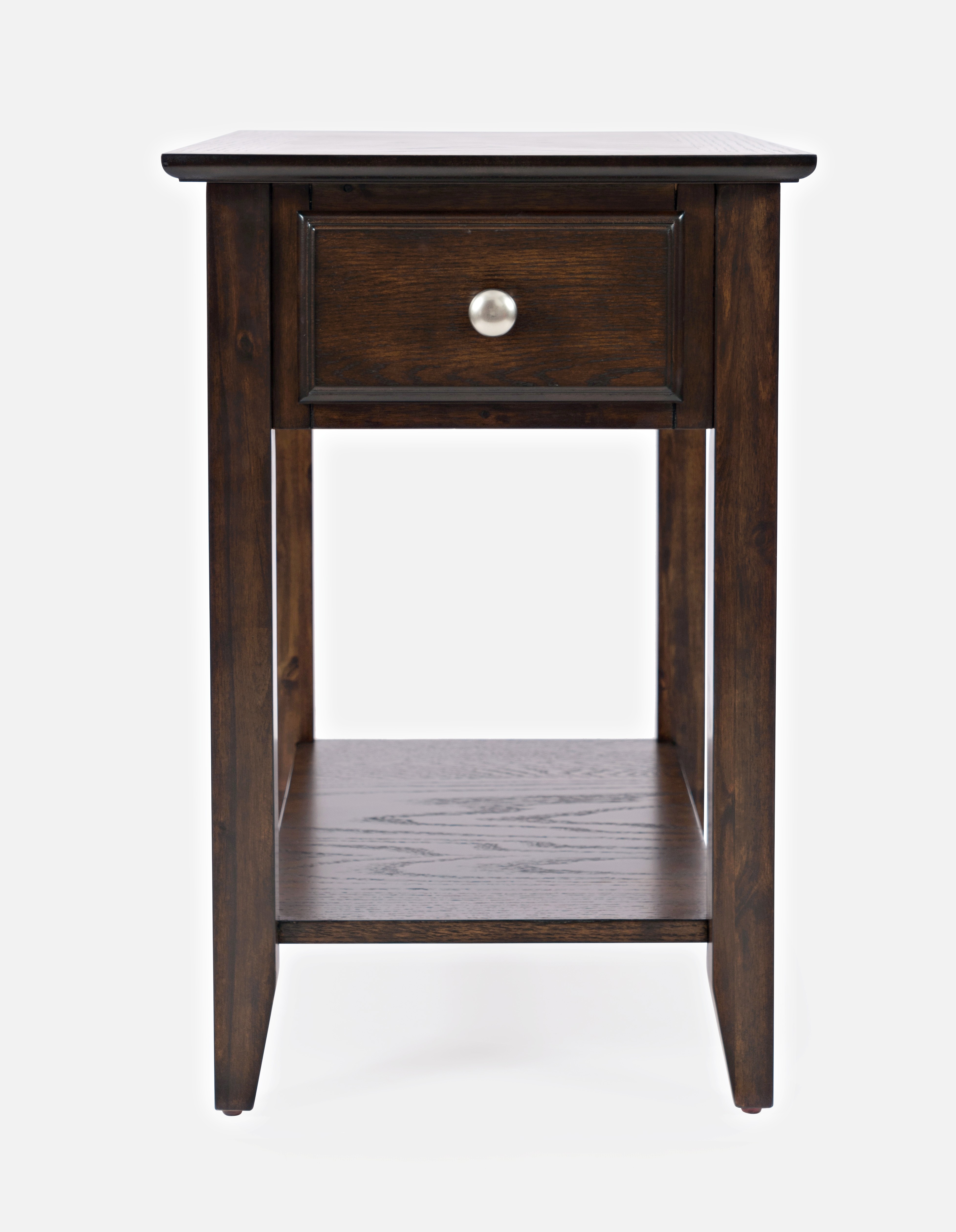 Jofran Furniture Modern Espresso Brown Chairside Table