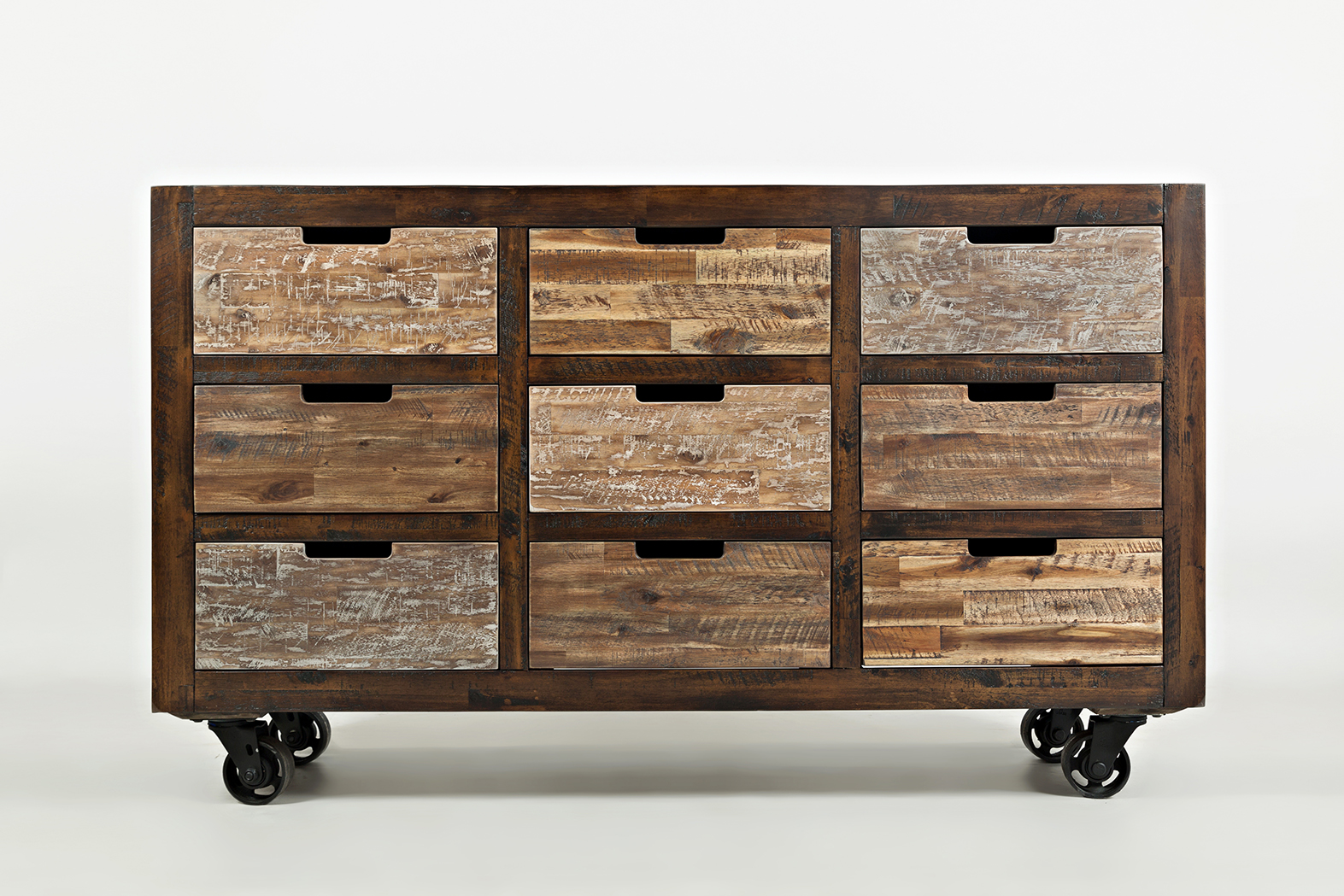 Jofran Furniture Painted Canyon Brown 9 Drawers Accent Chest