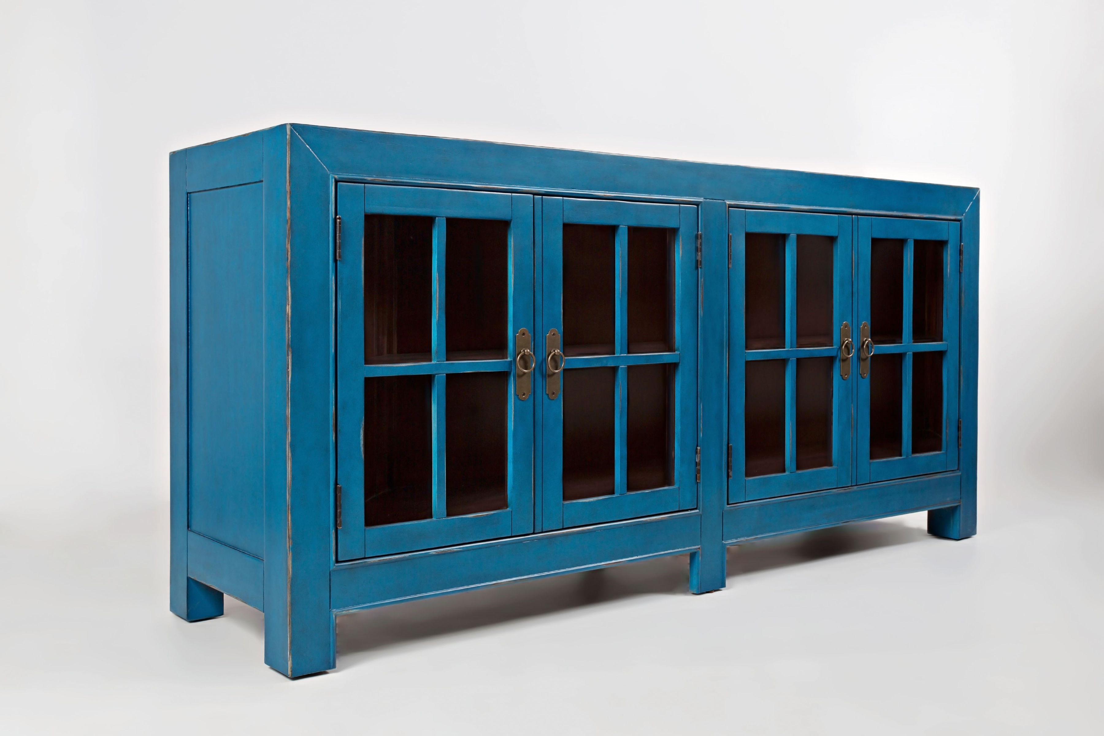 Jofran Furniture Aquitaine Azure Blue Doors Accent Cabinet