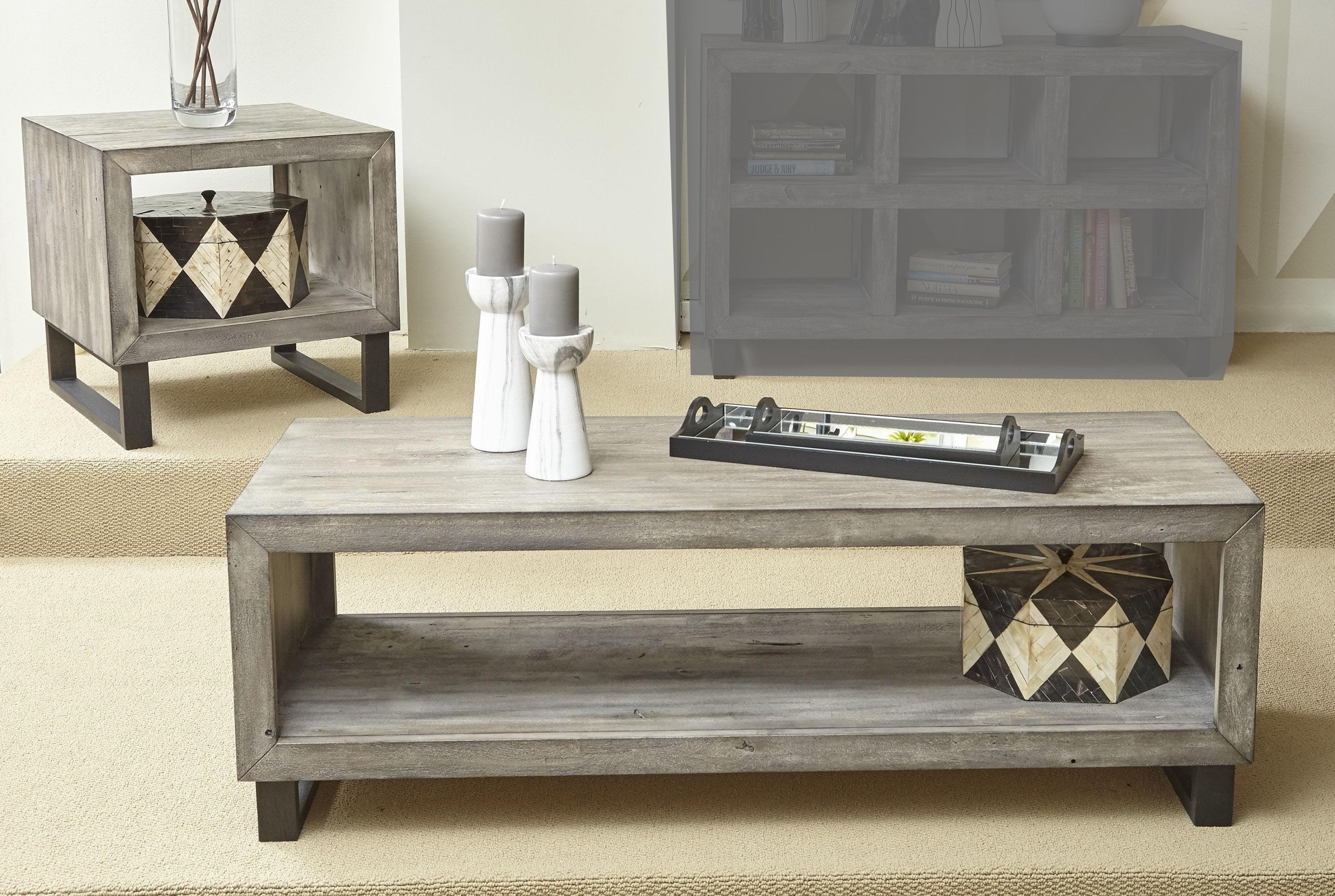 Jofran Furniture Mulholland Drive Grey 3pc Coffee Table Set
