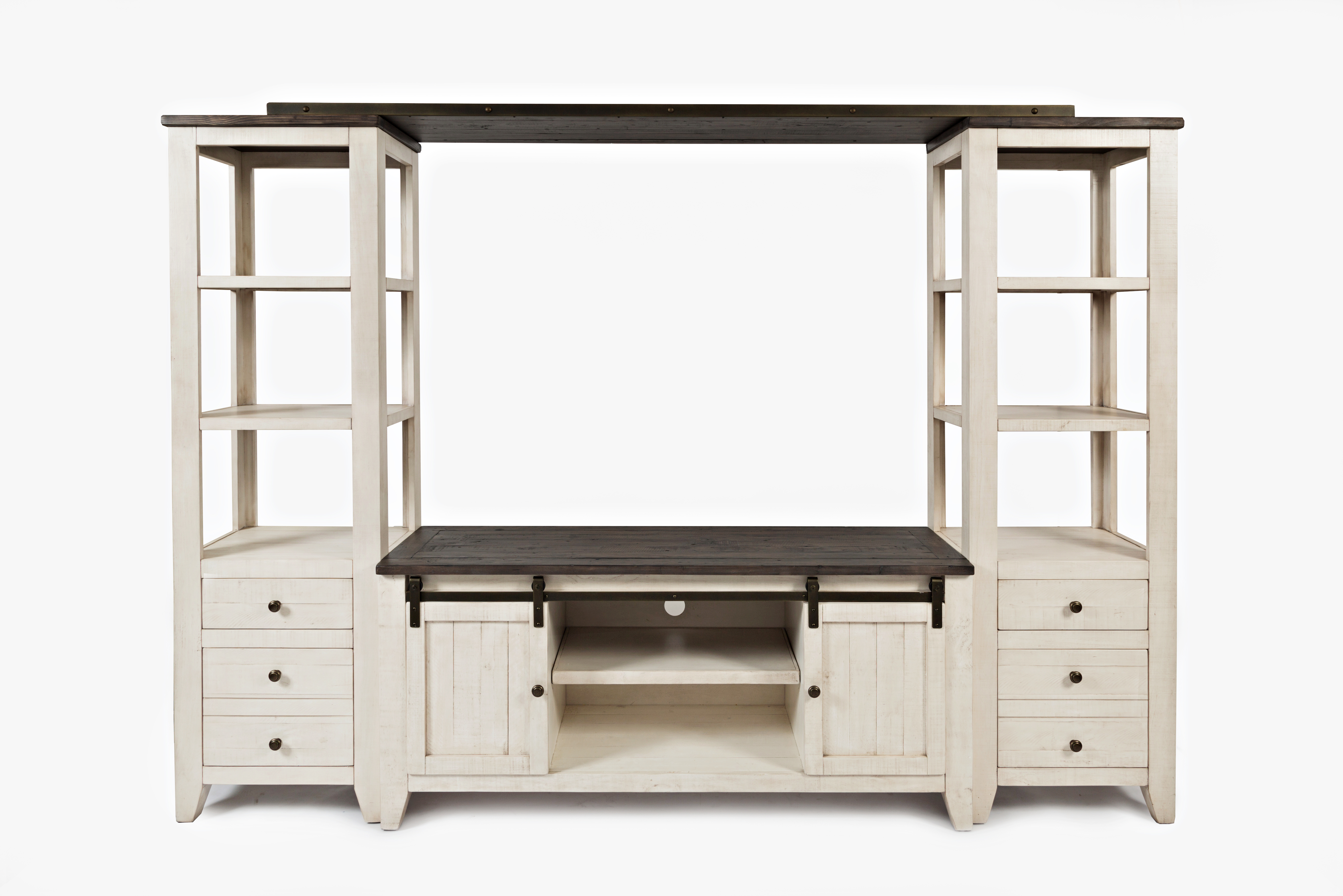 Jofran Furniture Madison County Vintage White Media Wall