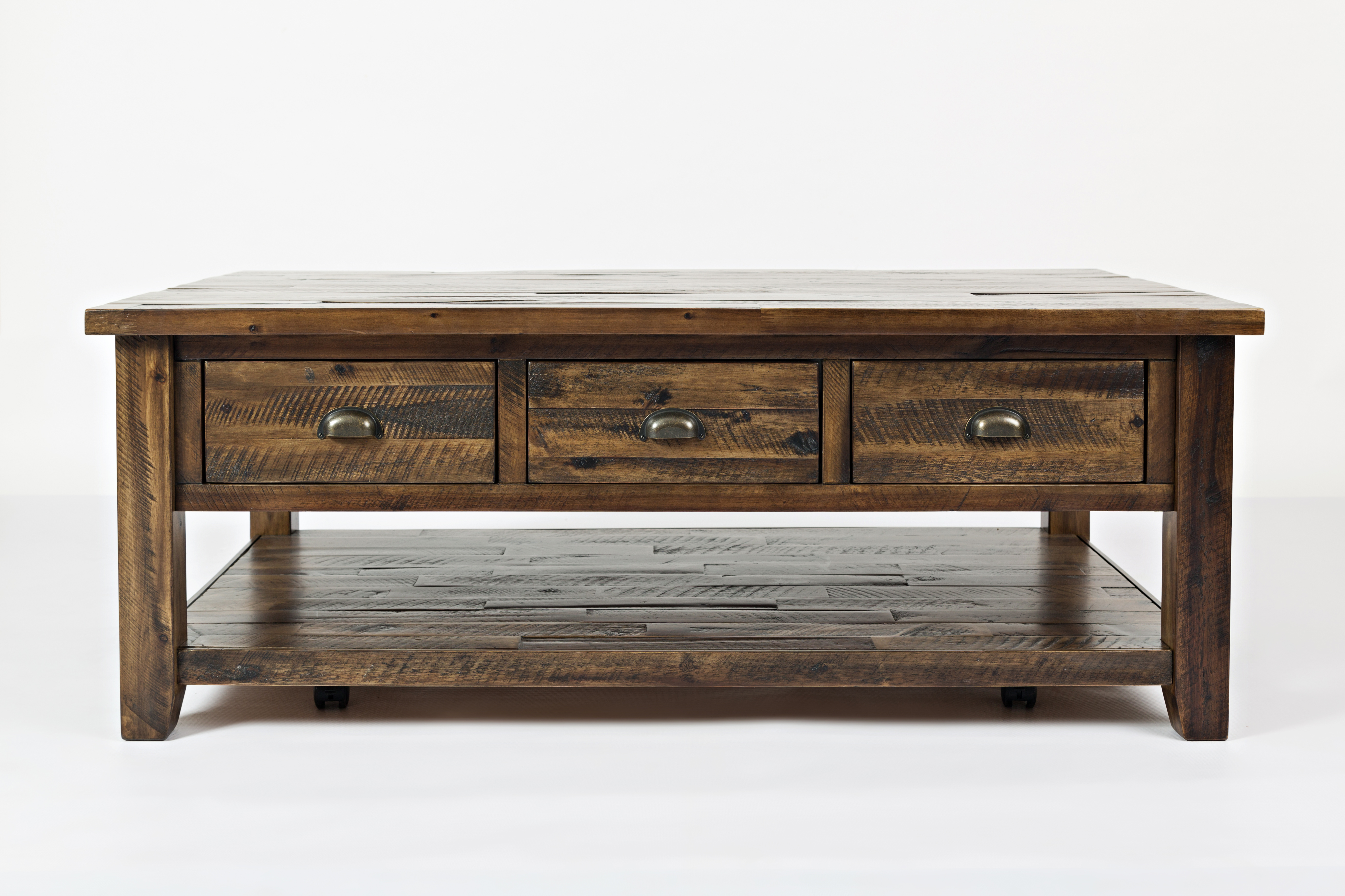 Artisan's Craft Rustic Farmhouse Distressed Solid Wood Coffee Table