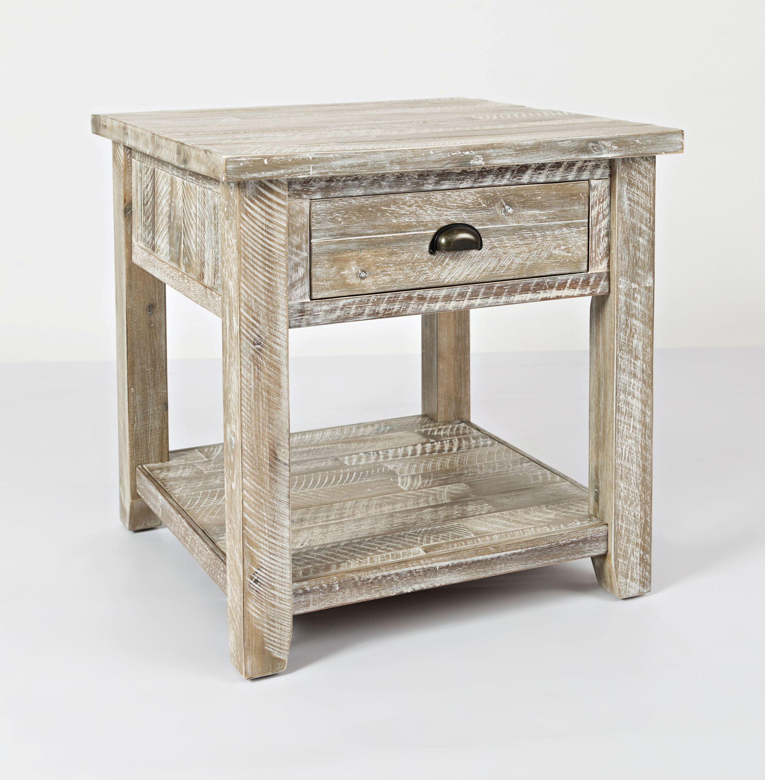 Artisan's Craft Rustic Farmhouse Distressed Solid Wood End Table