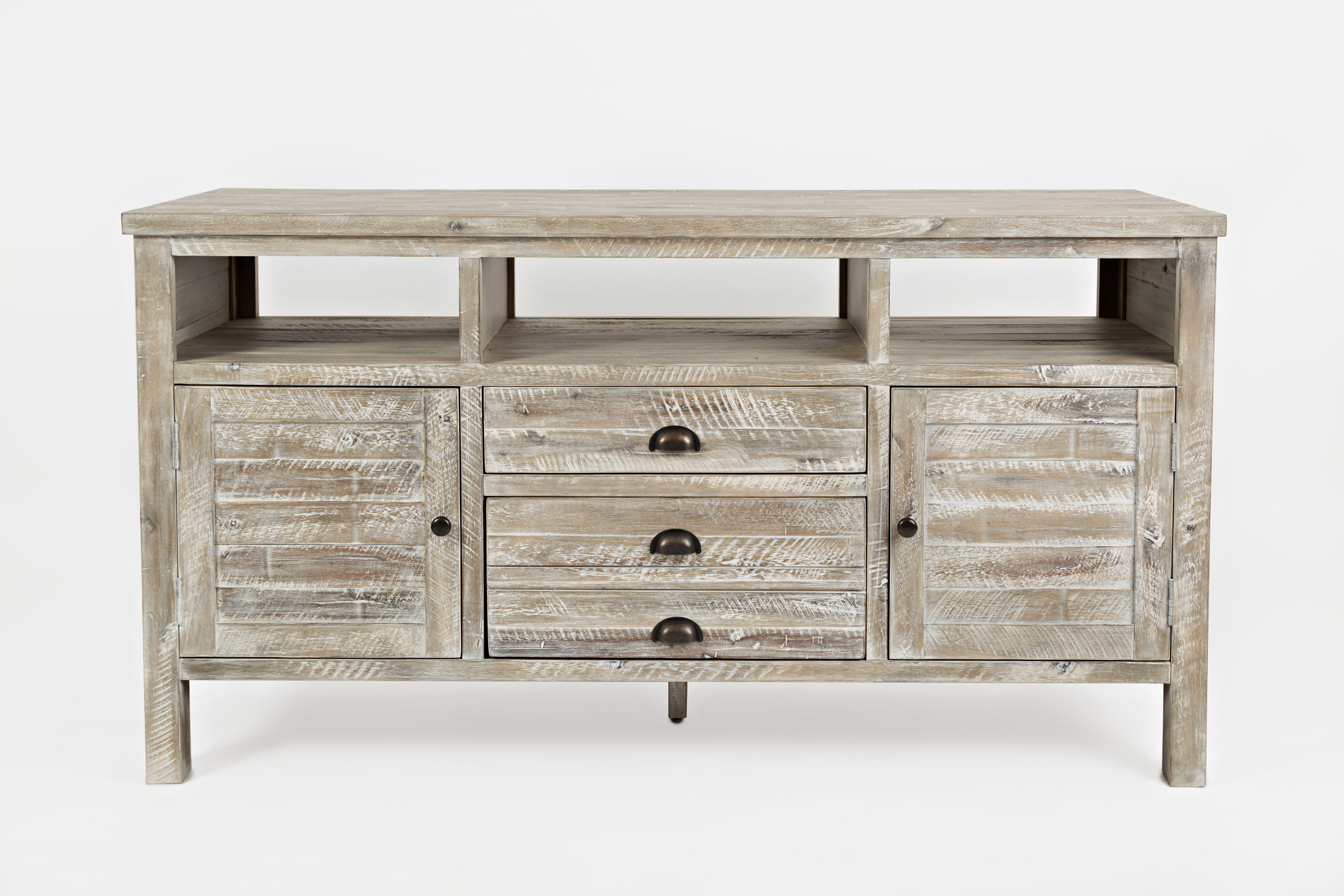 Jofran Furniture Artisans Craft Washed Grey 60 Inch Media Console