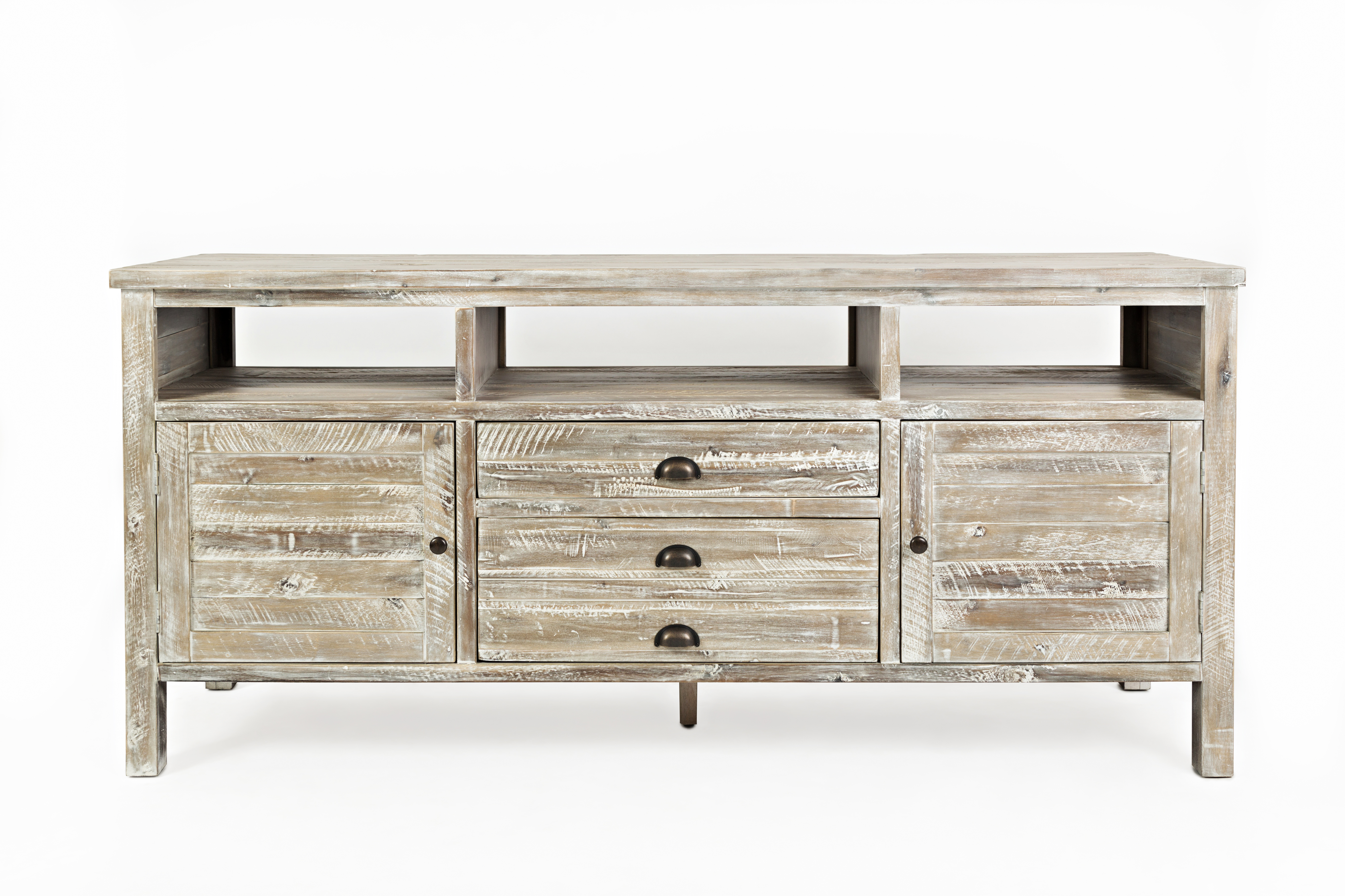 Jofran Furniture Artisans Craft Washed Grey 70 Inch Media Console