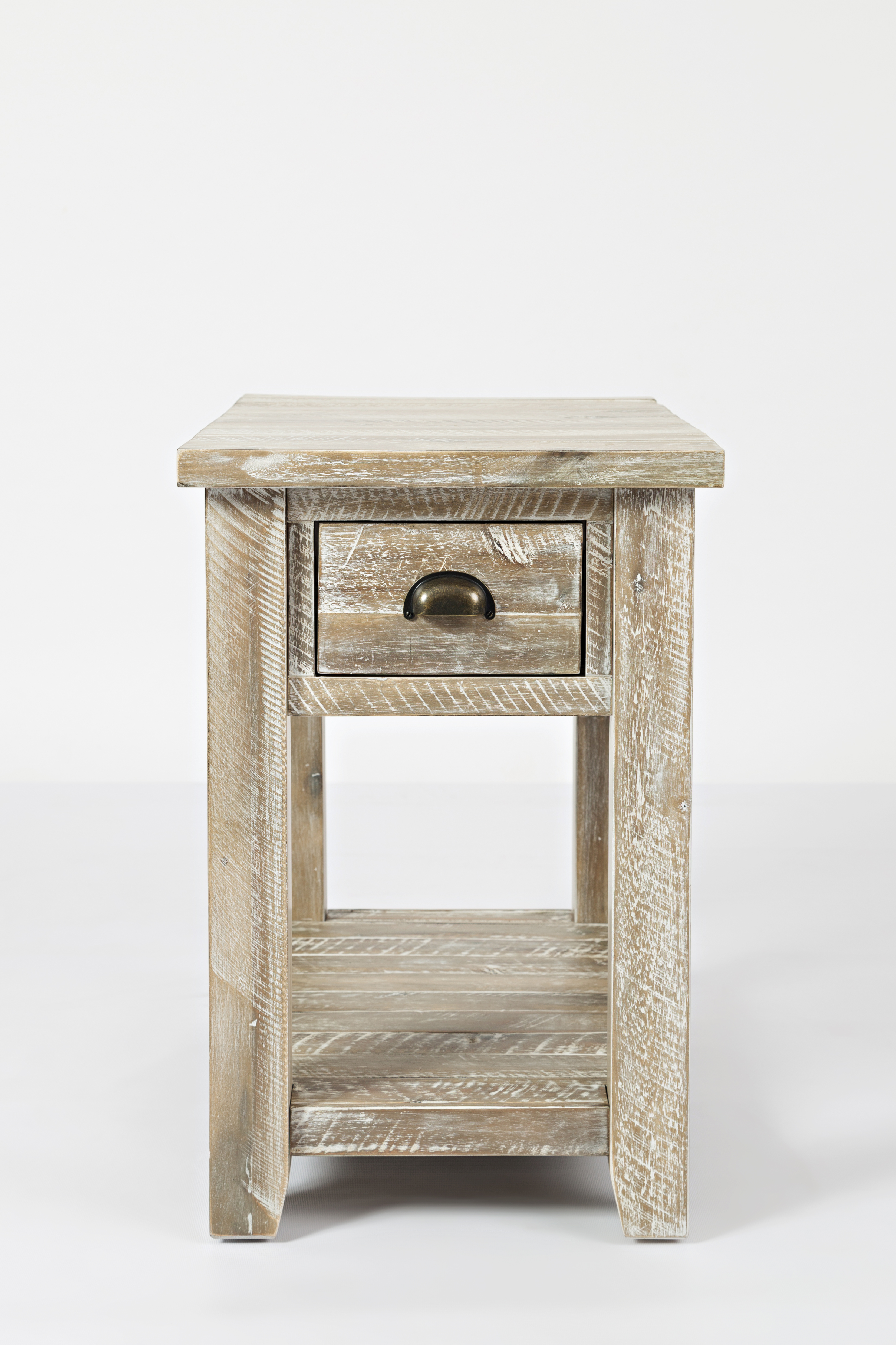 Artisan's Craft Rustic Farmhouse Distressed Solid Wood Chairside Table