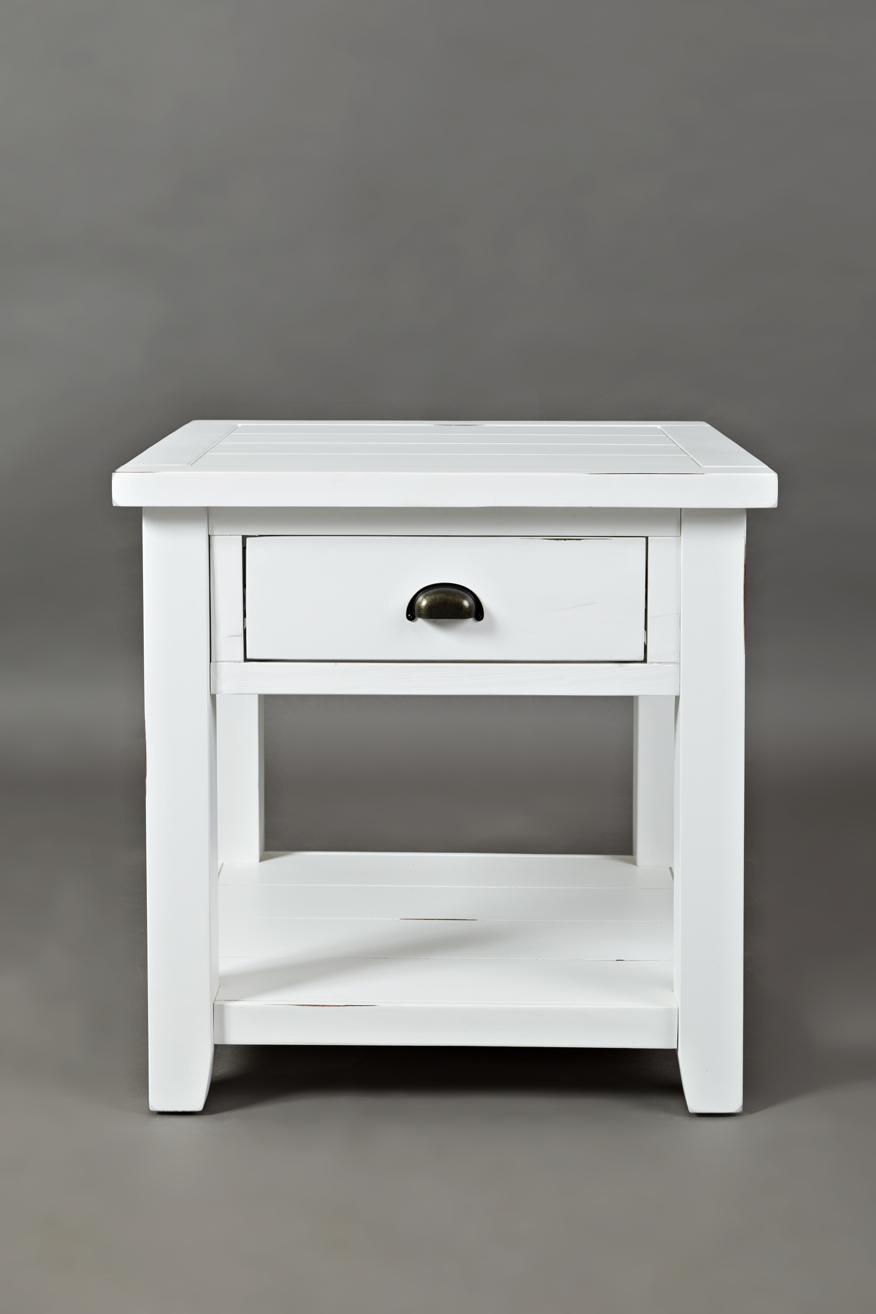 Jofran Furniture Artisans Craft Weathered White End Table