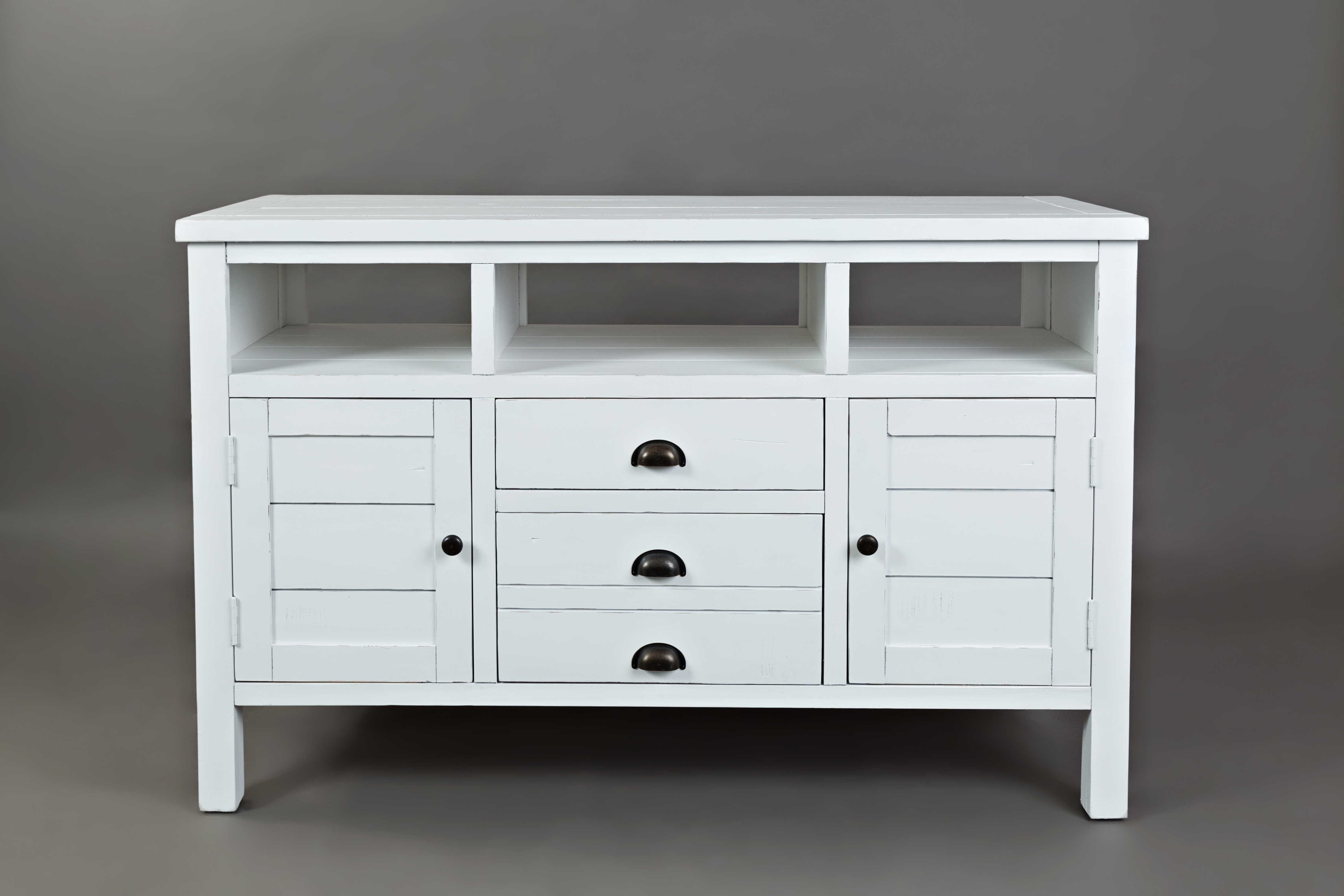 Jofran Furniture Artisans Craft Weathered White 50 Inch Media Console