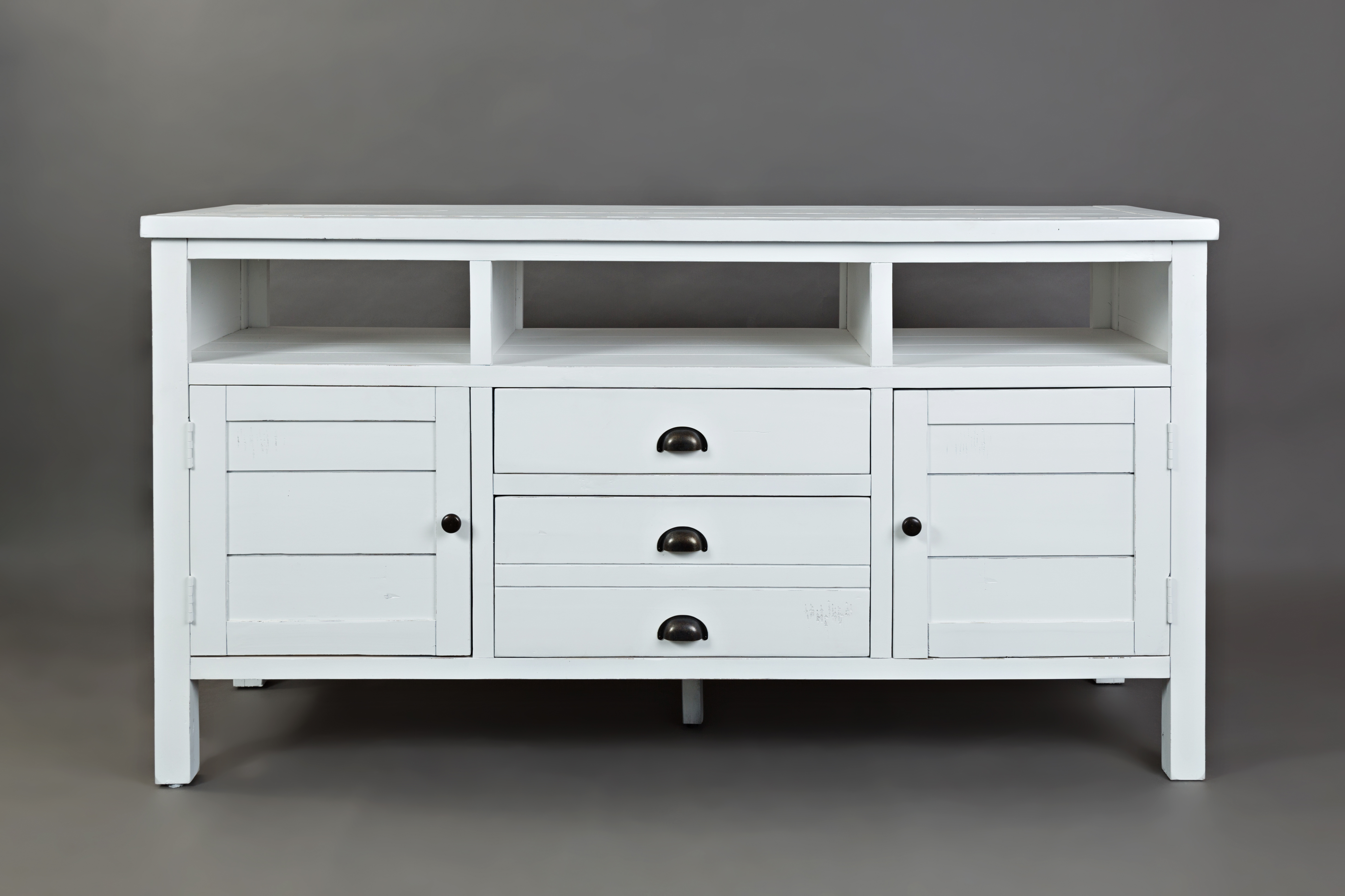 Jofran Furniture Artisans Craft Weathered White 60 Inch Media Console