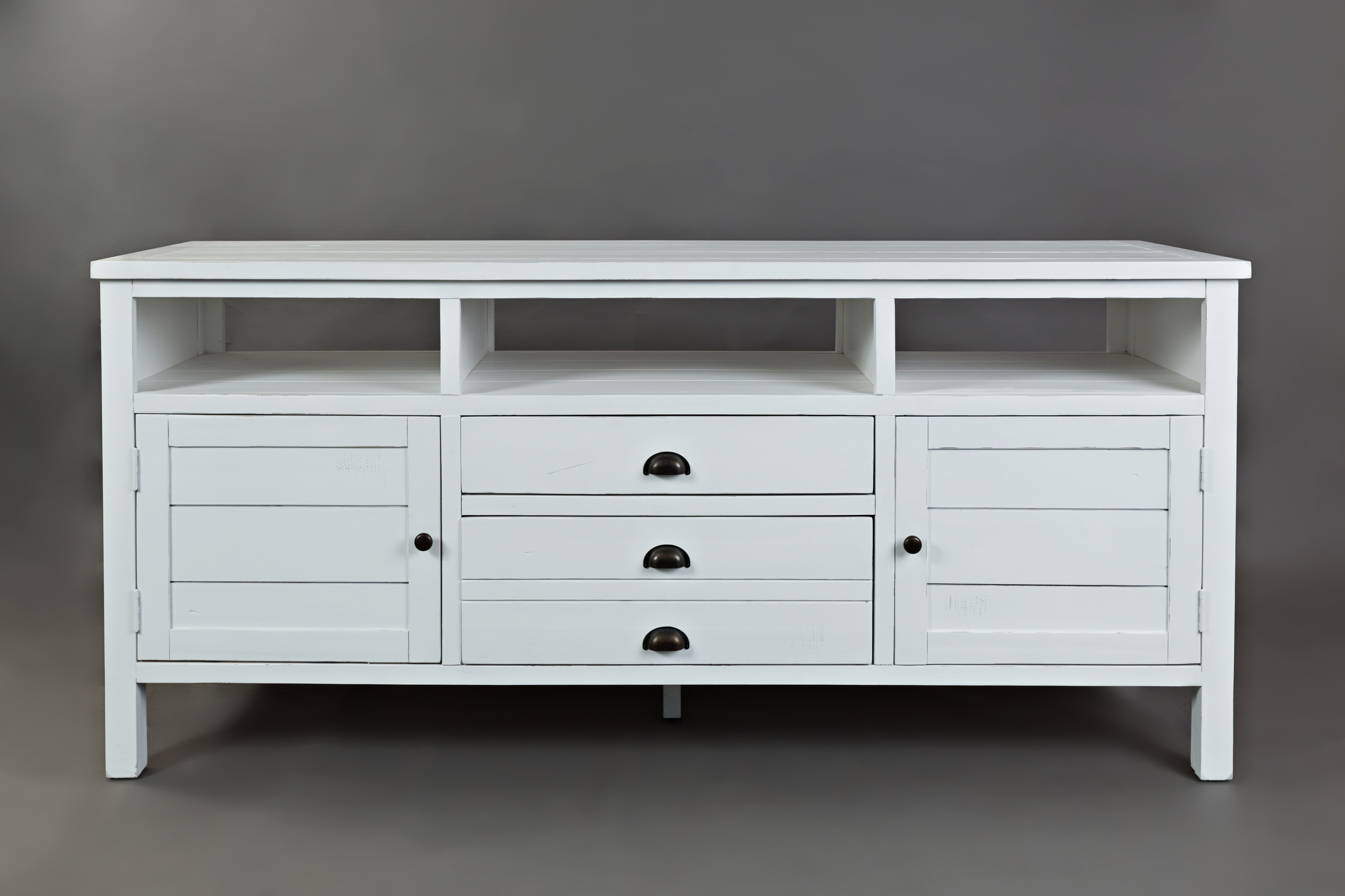 Jofran Furniture Artisans Craft Weathered White 70 Inch Media Console