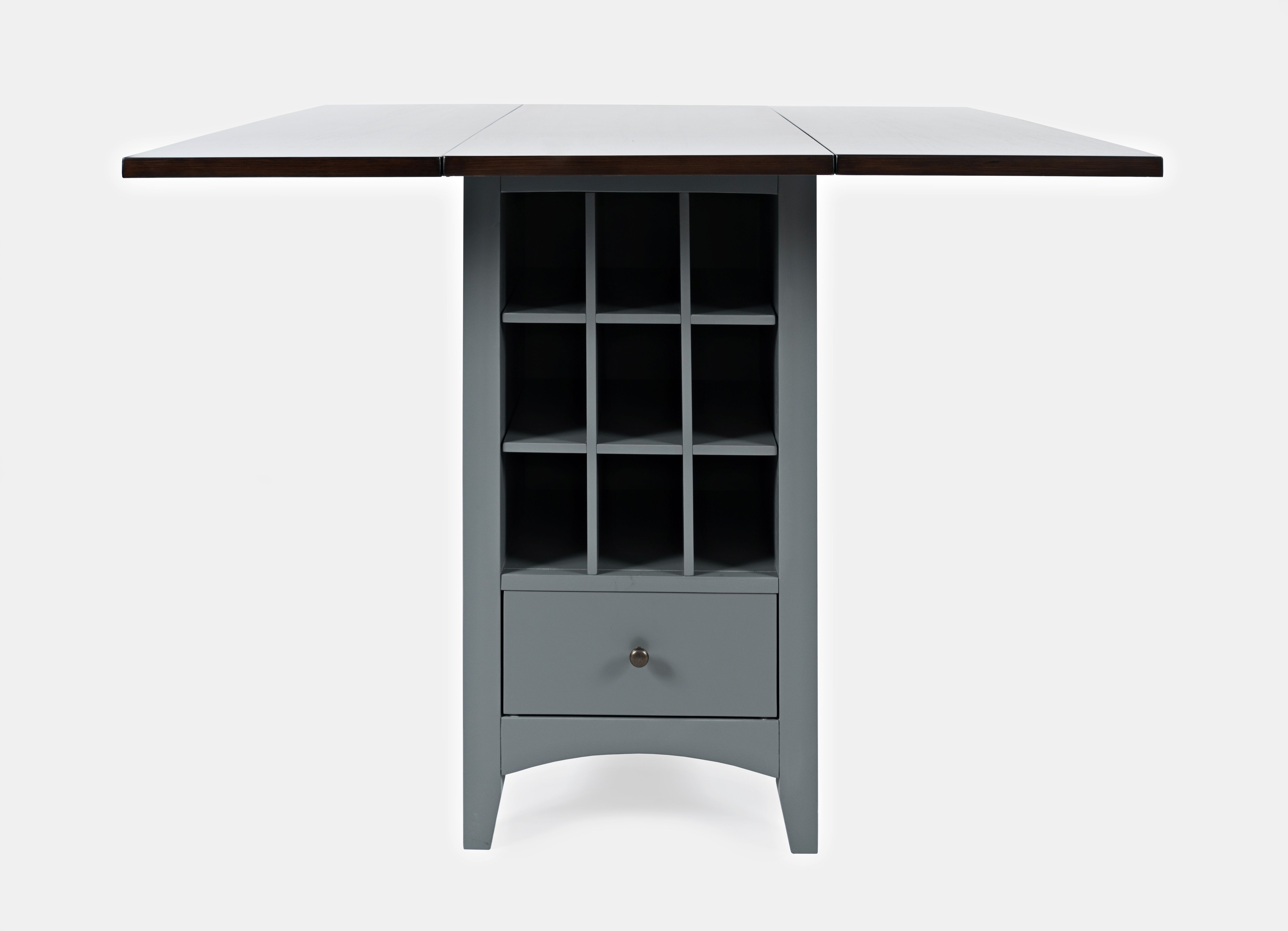 Jofran Furniture Asbury Park Grey Storage Counter Drop Leaf Table