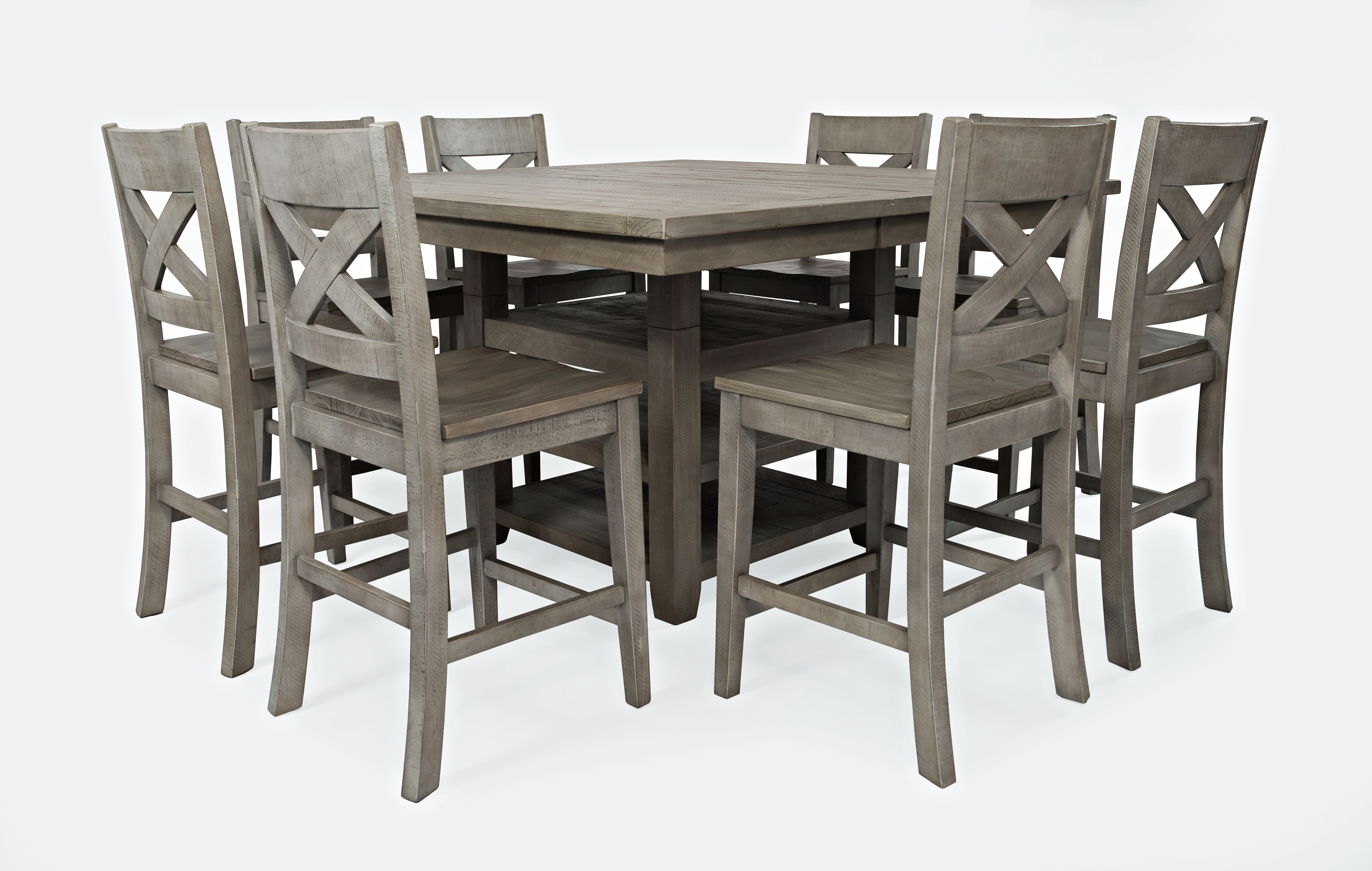 Jofran Furniture Outer Banks Driftwood Gray 9pc Counter Height Set