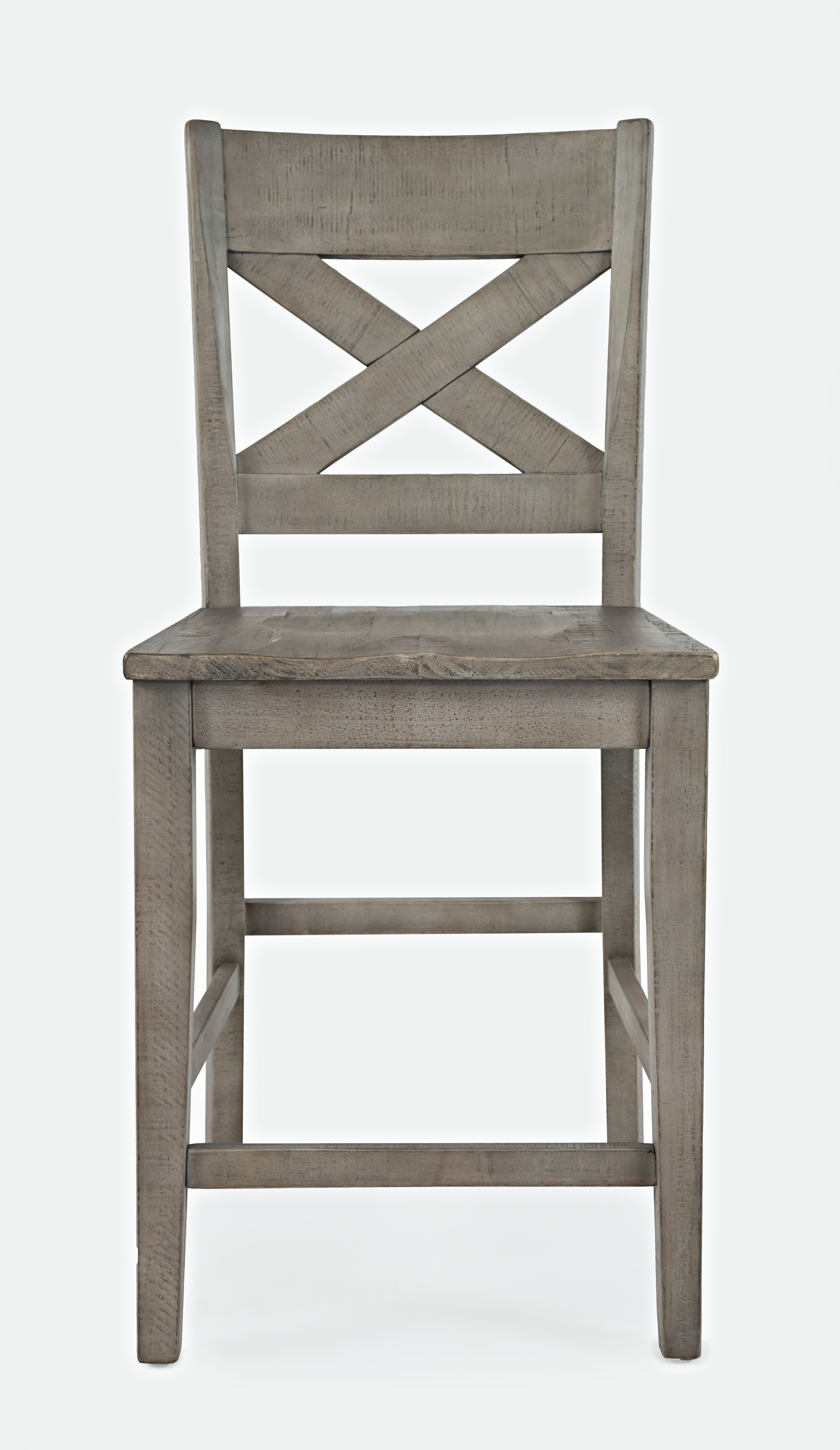 2 Jofran Furniture Outer Banks Driftwood Gray Cross Back Stools