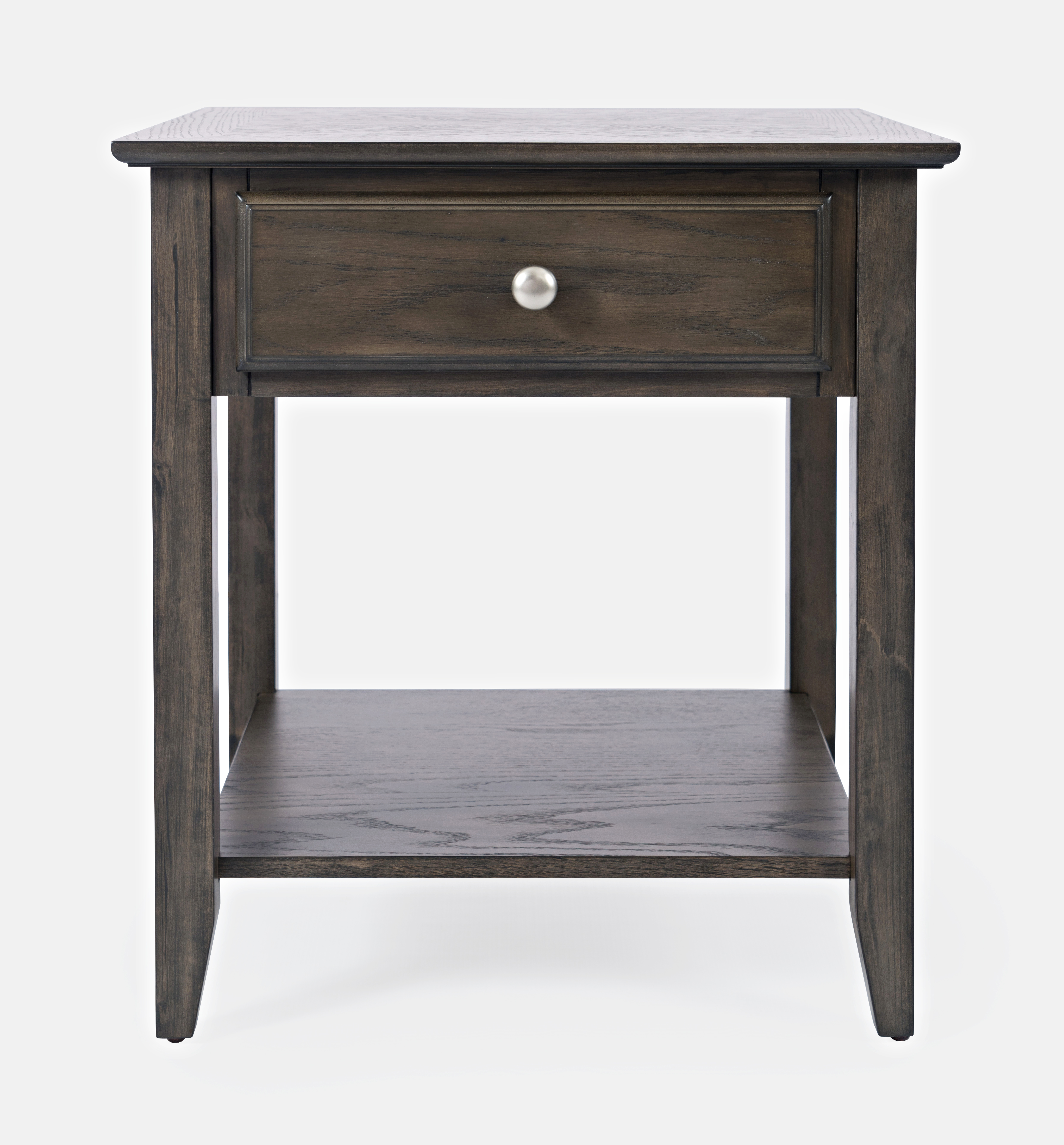 Modern Espresso Traditional End Table with Drawer and Shelf