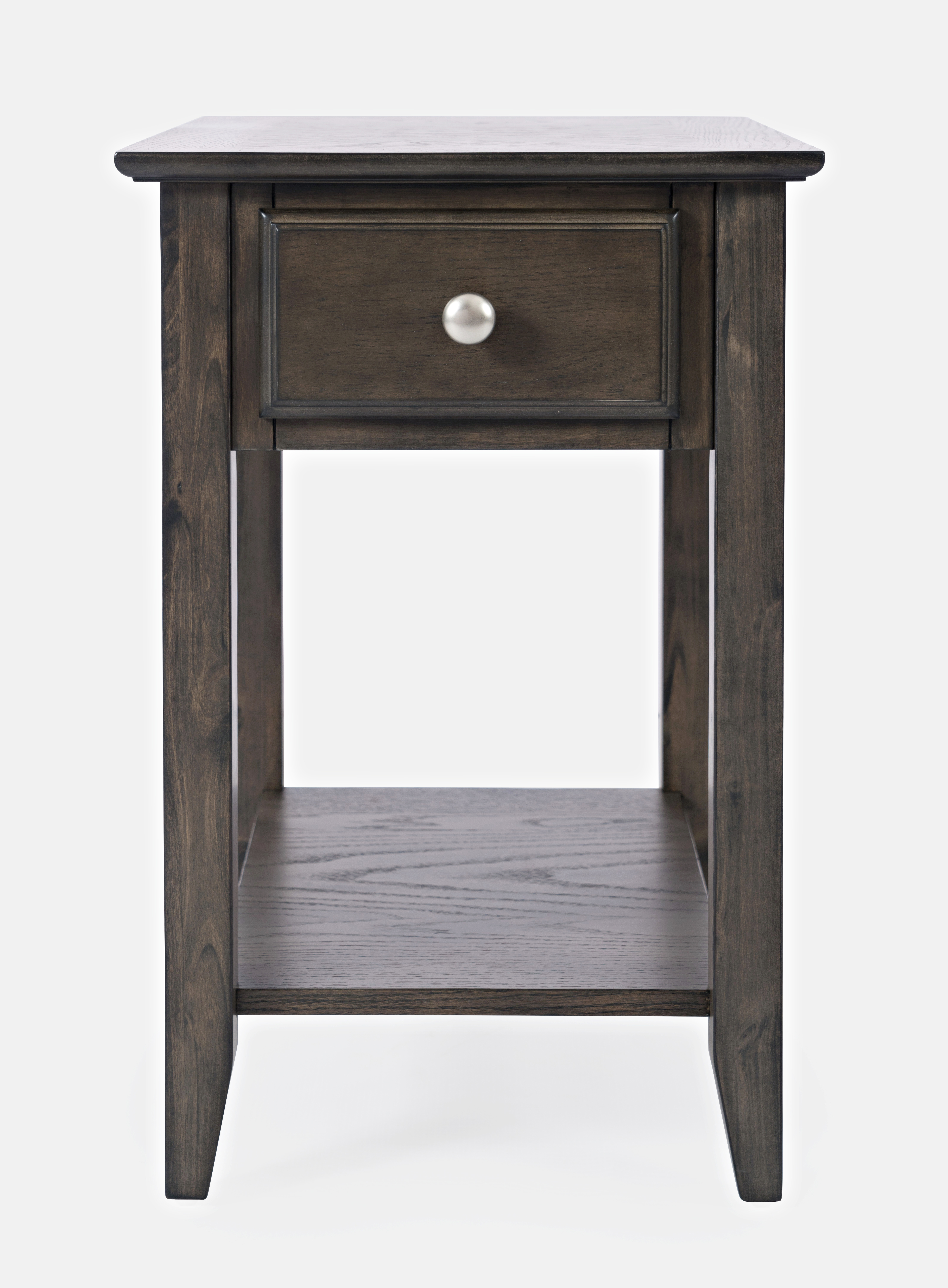 Jofran Furniture Modern Espresso Grey Brown Chairside Table