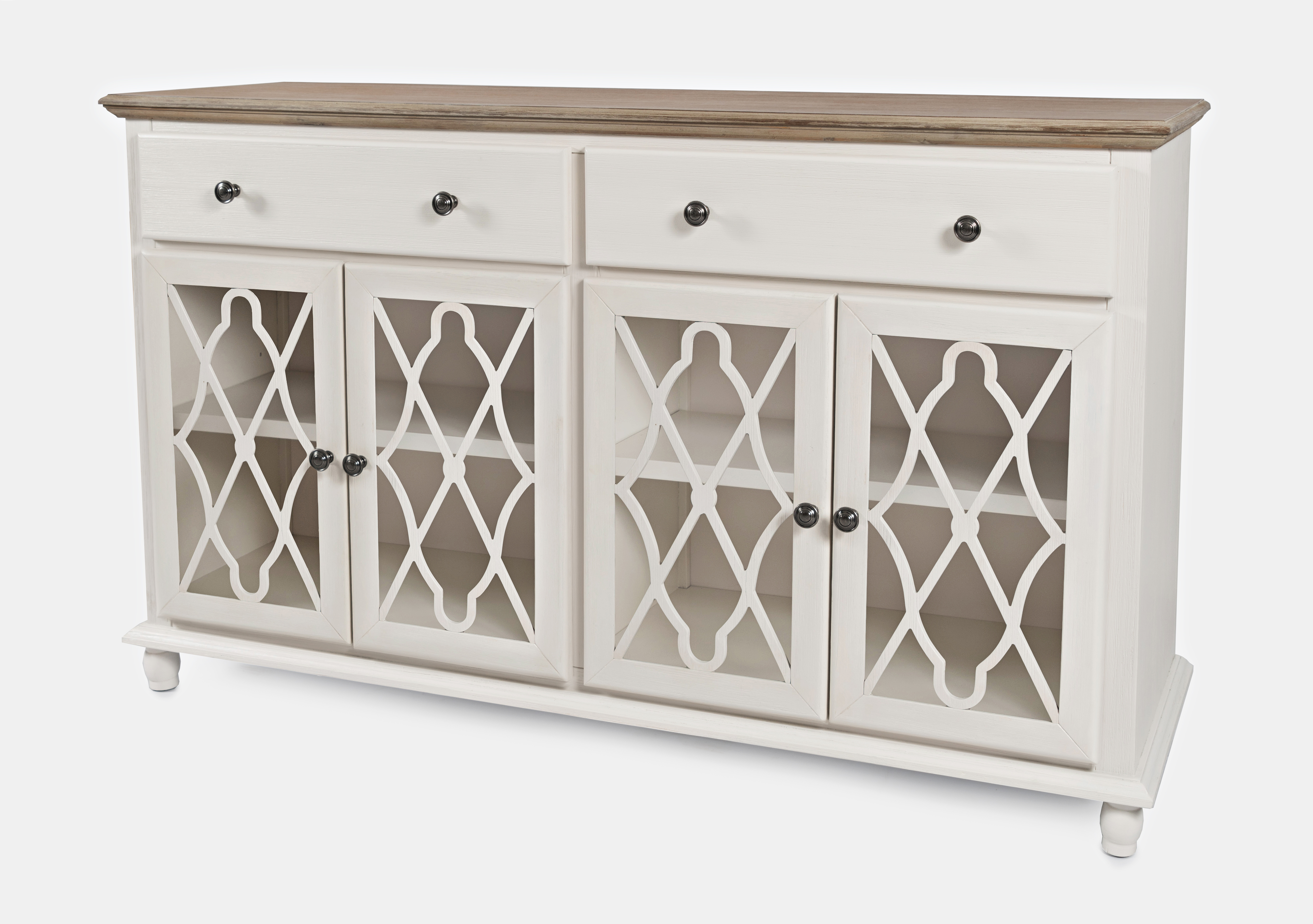 Jofran Furniture Aurora Hills Brushed White 4 Door Accent Chest