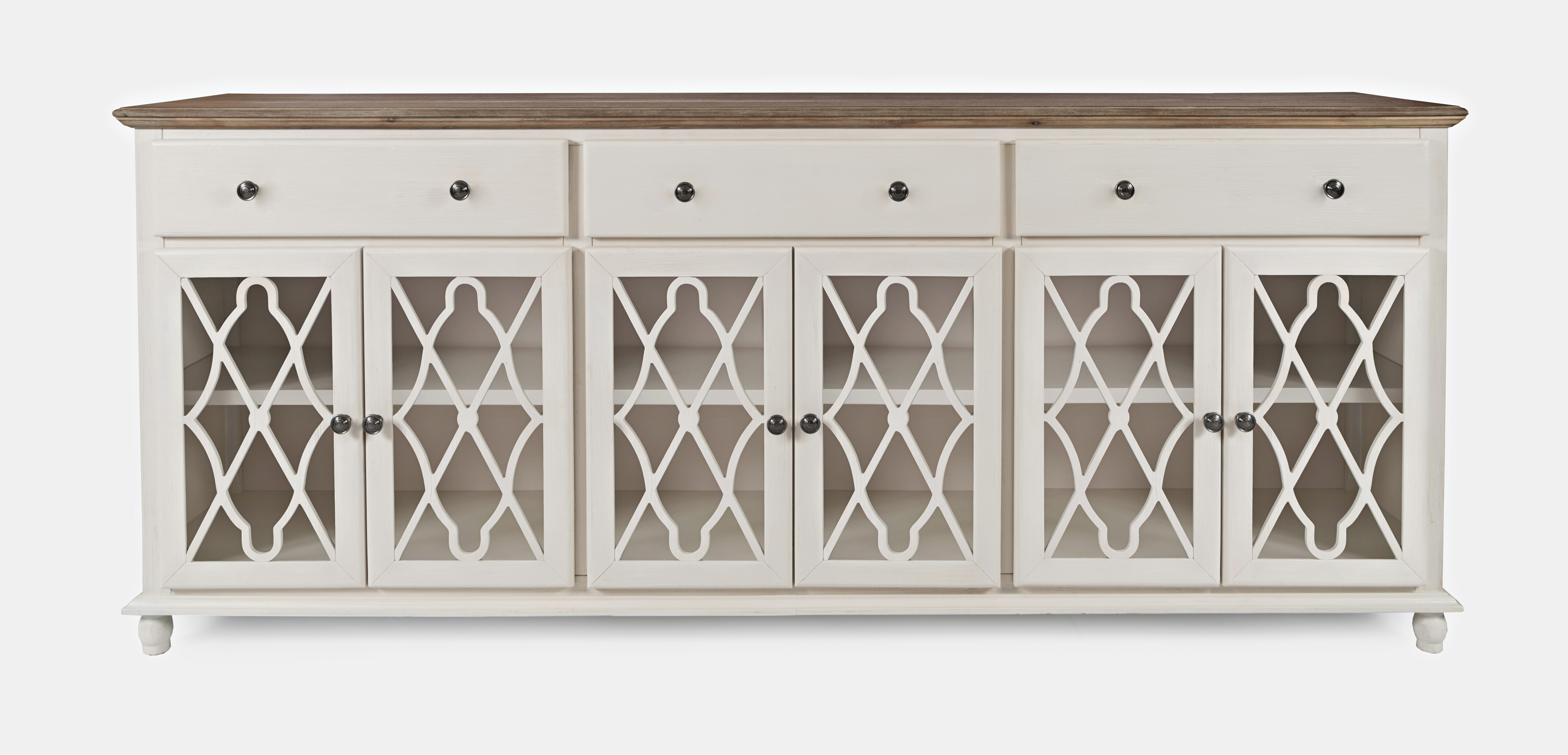 Jofran Furniture Aurora Hills Brushed White 6 Door Accent Chest