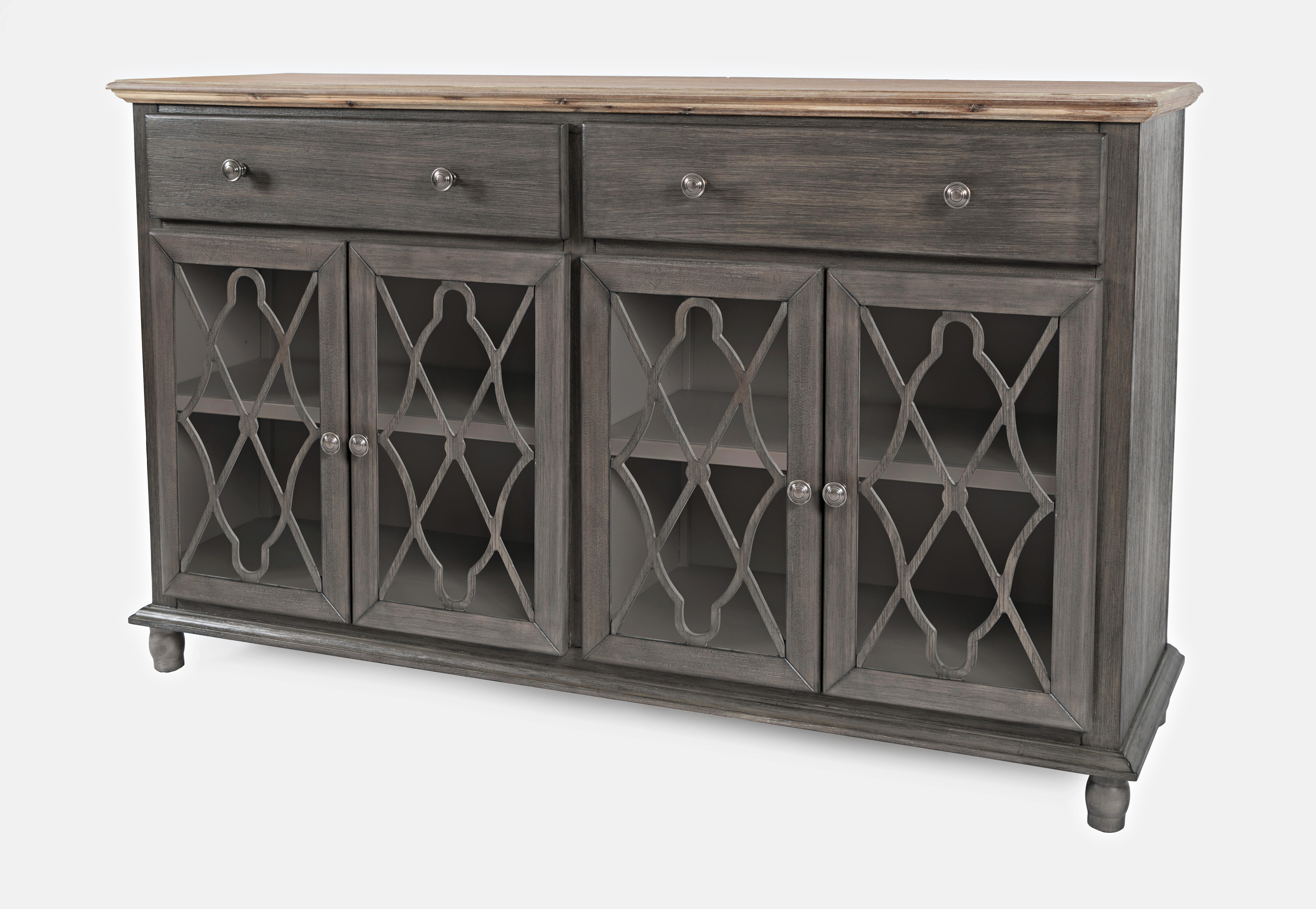 Jofran Furniture Aurora Hills Brushed Grey 4 Door Accent Chest