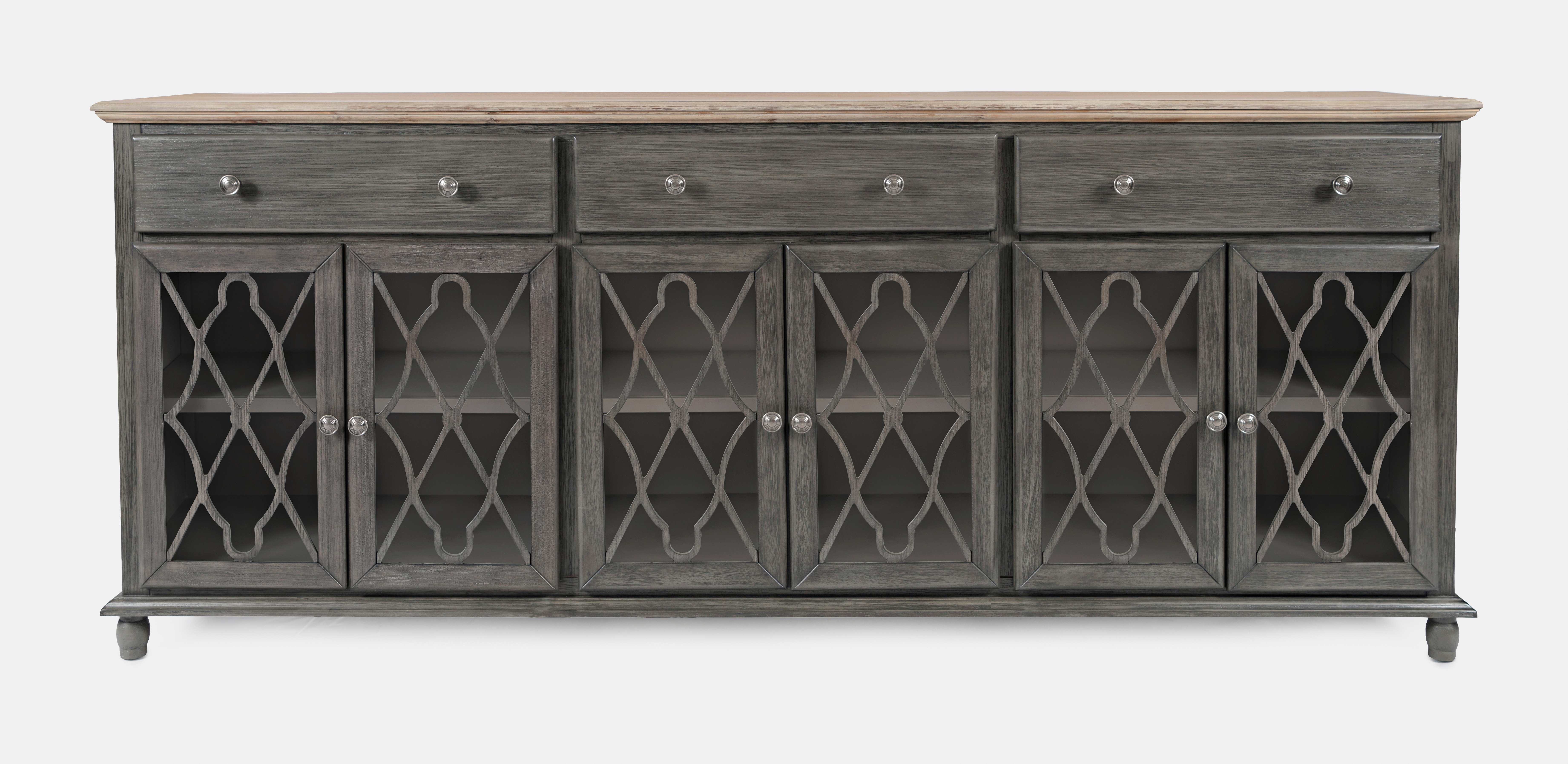 Jofran Furniture Aurora Hills Brushed Grey 6 Door Accent Chest