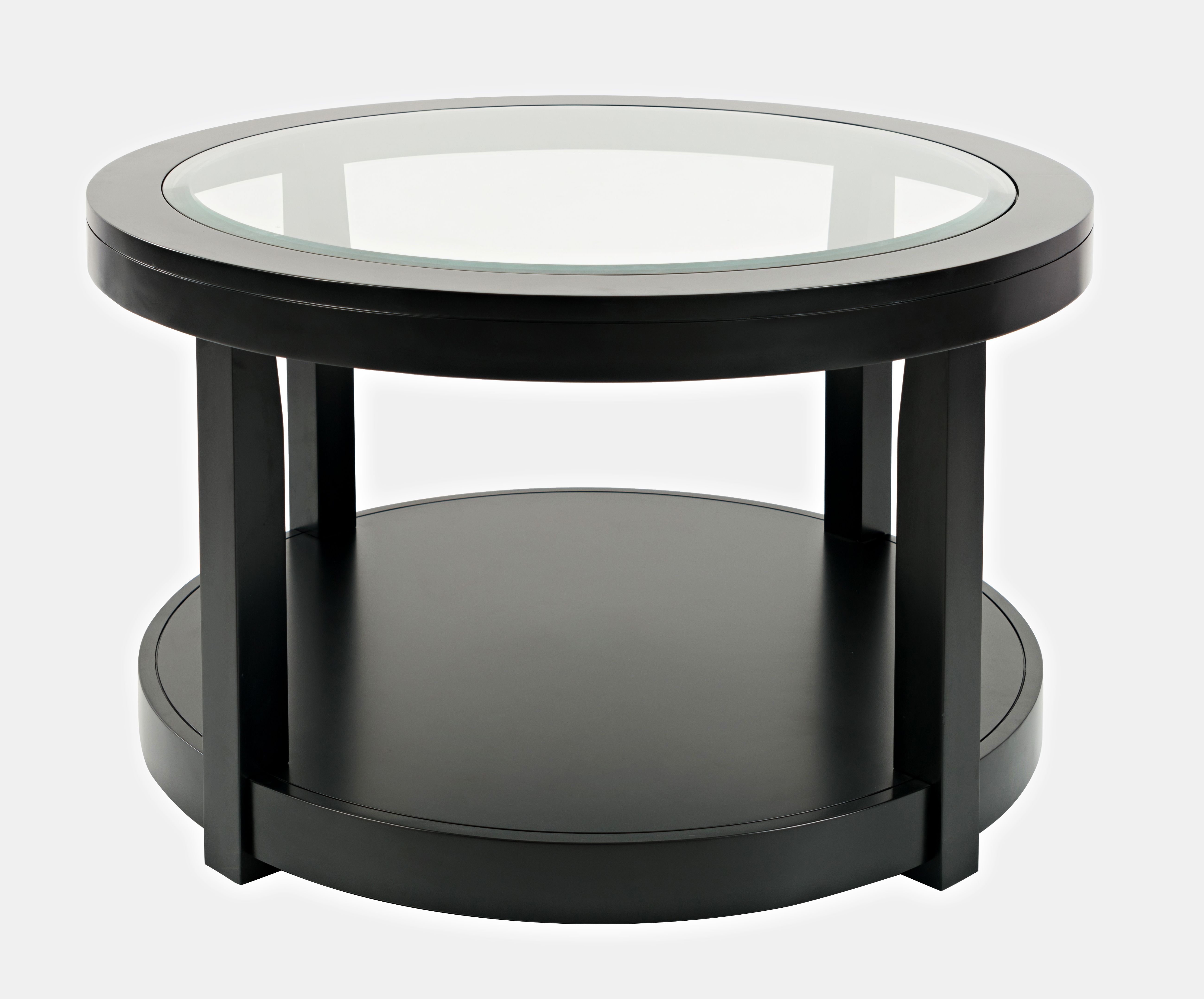 Urban Icon Contemporary Round Glass Inlay Coffee Table