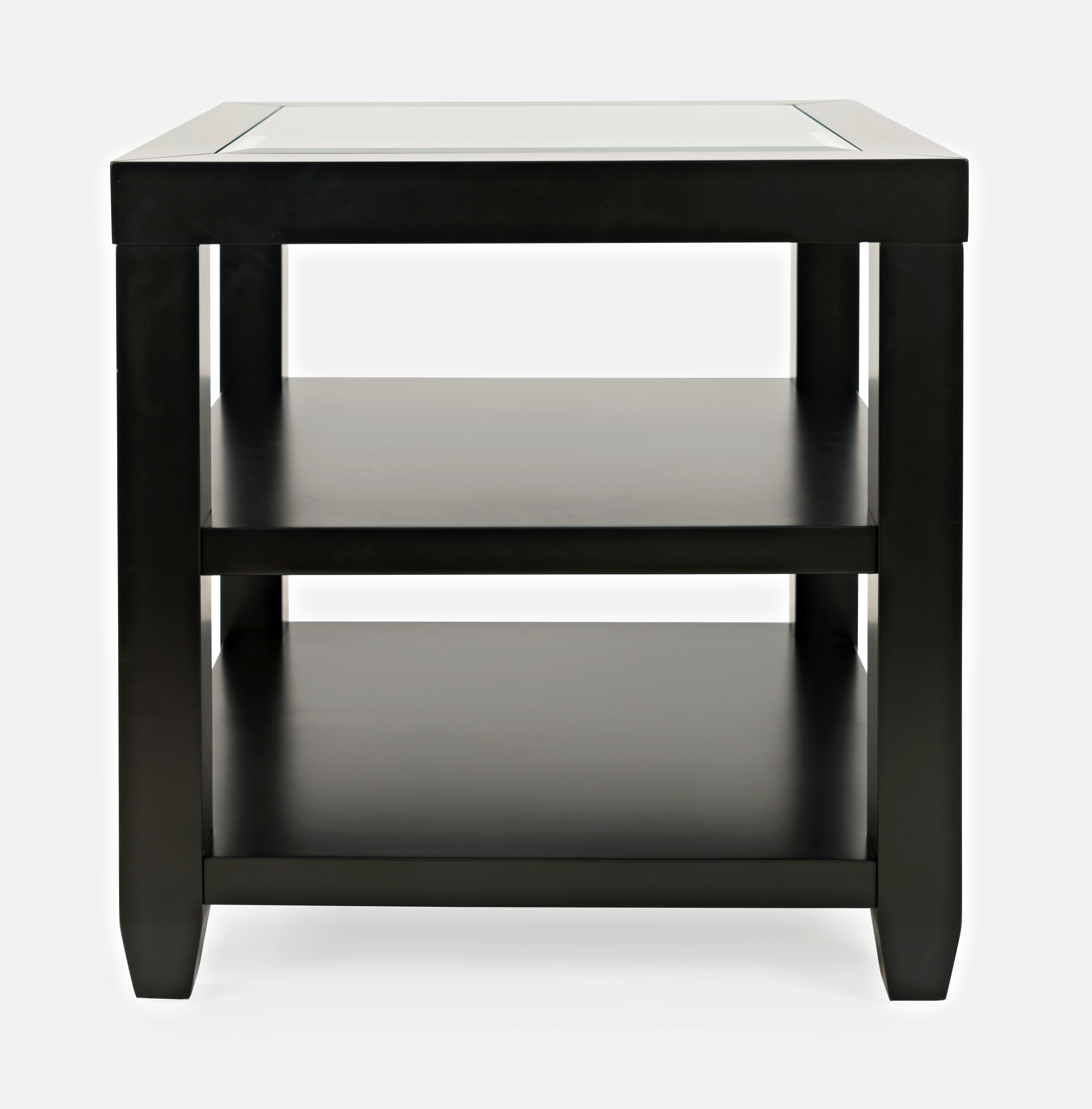 Urban Icon Contemporary Glass Inlay End Table with Storage