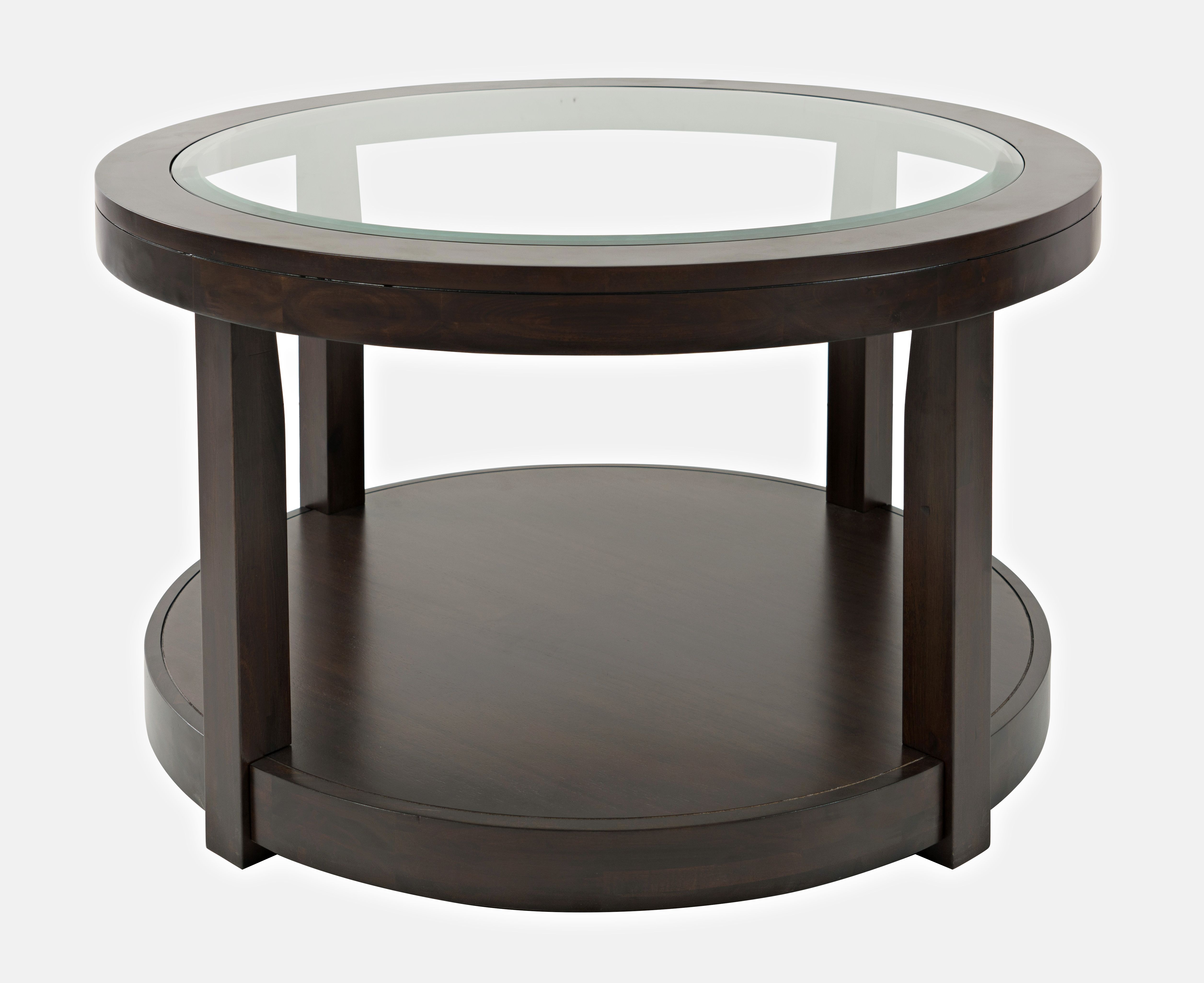 Urban Icon Contemporary Round Glass Inlay Coffee Table